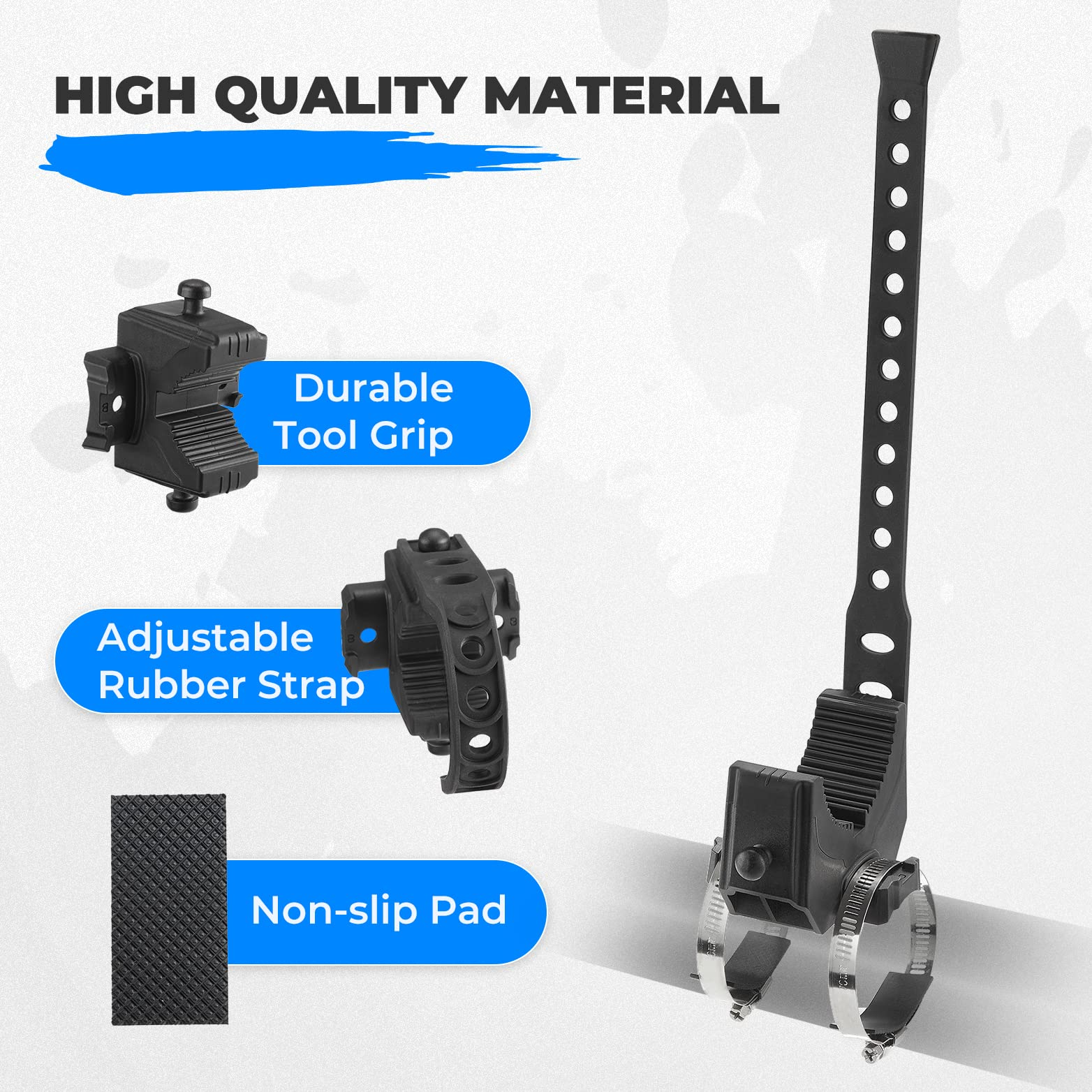 Photo of Type B Rubber Tool Clamp Fits 0.75-2.25 Inches Roll Bars by Kemimoto - Premium for UTVs / Side by Sides
