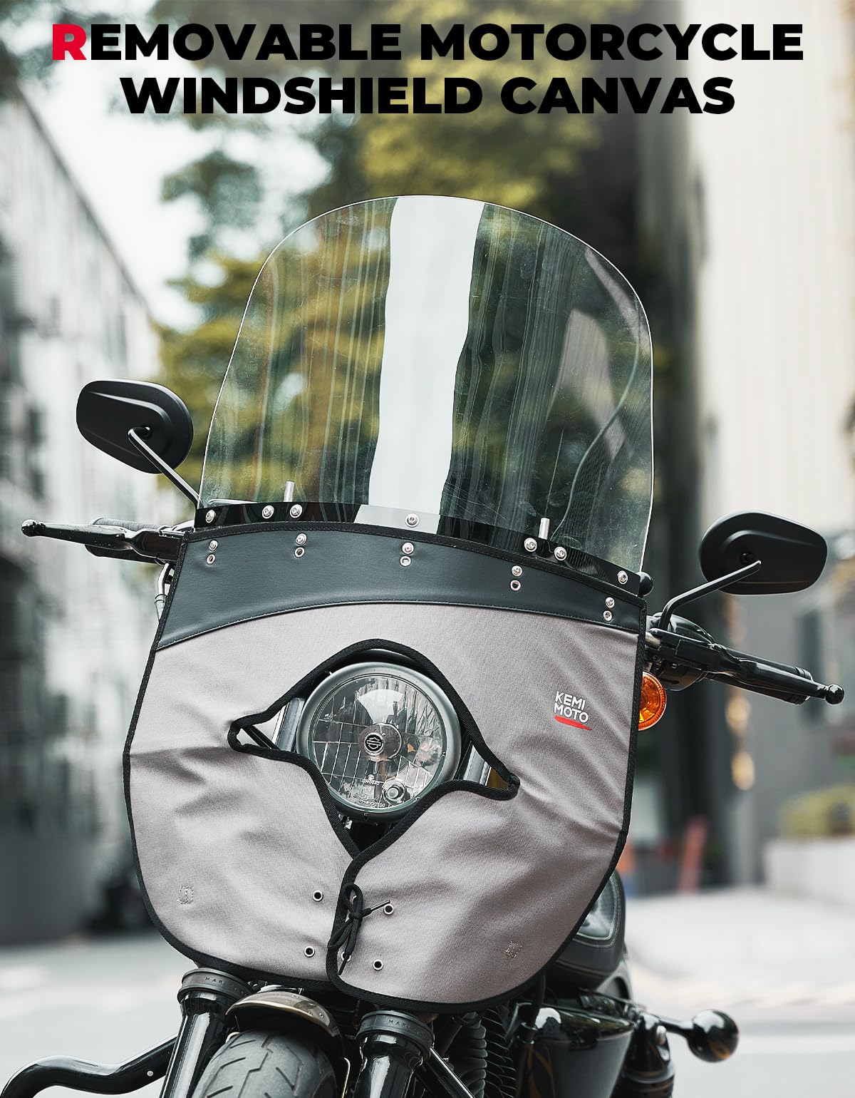 Photo of Motorcycle 18"x16" Clear Windshield With Windshield Cloth by Kemimoto - Premium for UTVs / Side by Sides