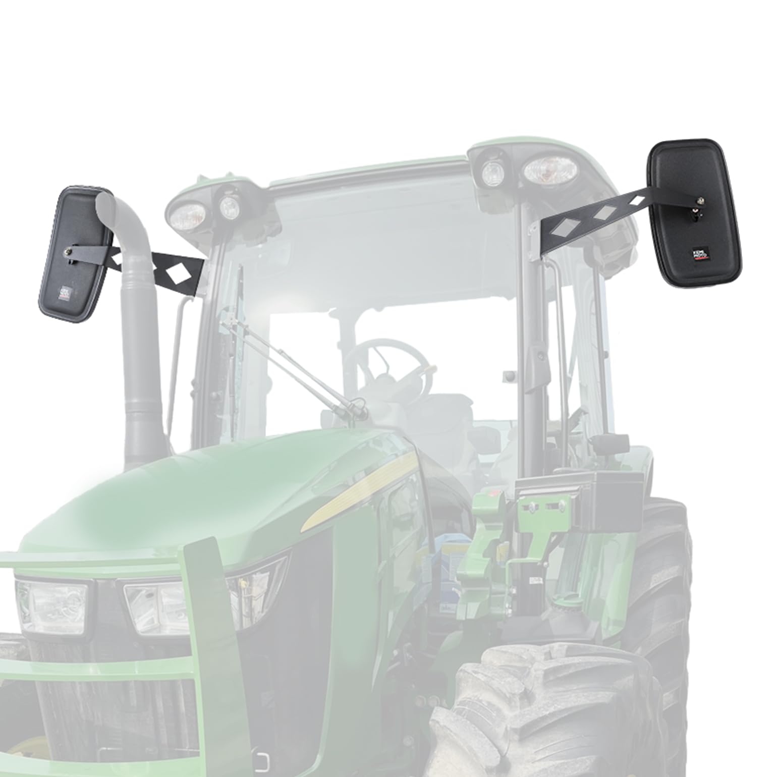 Photo of Tractor Side Mirrors for John Deere 5000 & 6000 Series by Kemimoto - Premium for UTVs / Side by Sides