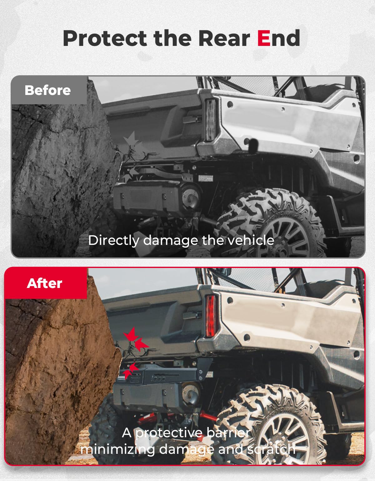Photo of Rear Bumper for Pioneer 1000 1000-6 2016-2025 by Kemimoto - Premium for UTVs / Side by Sides