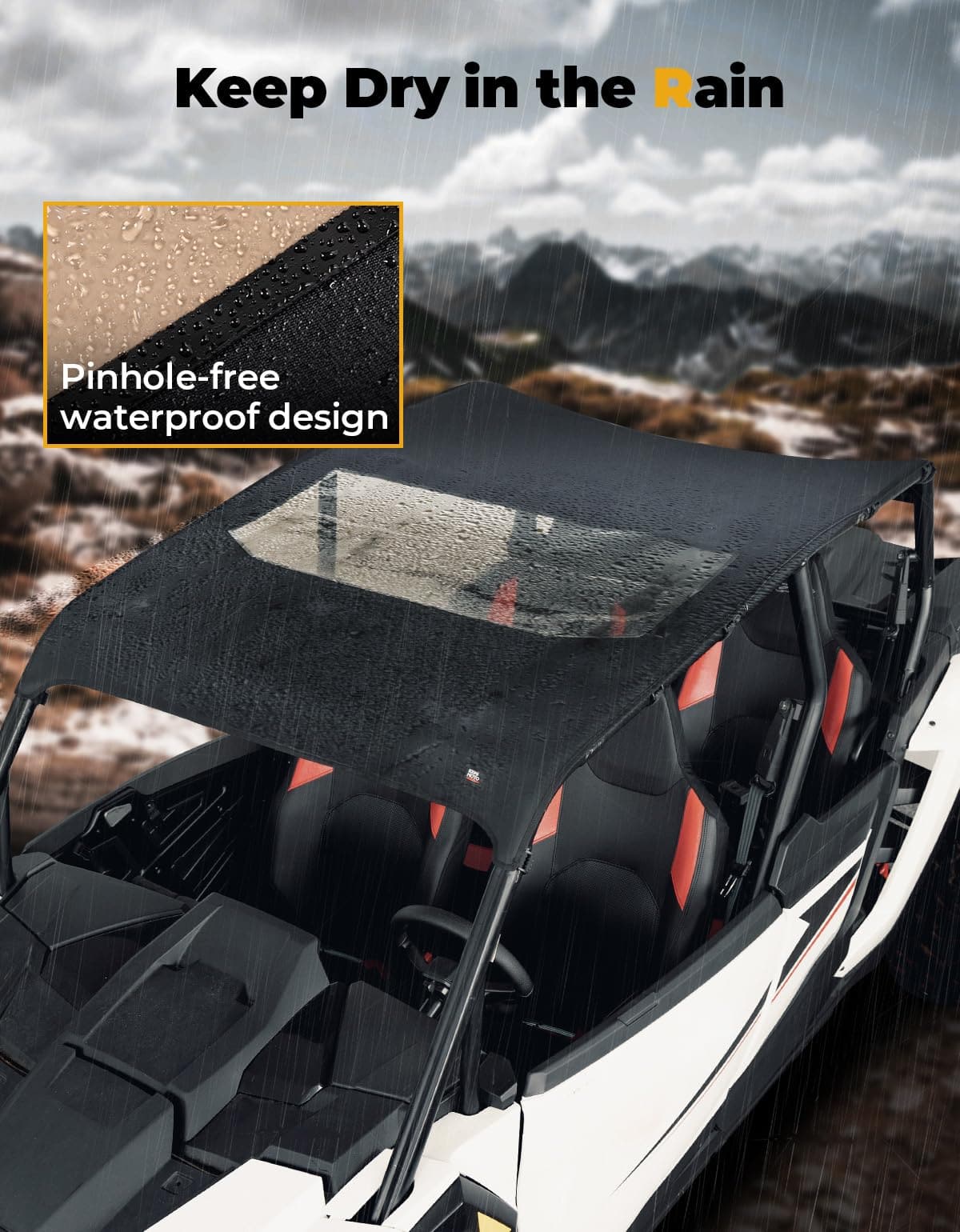 Photo of PVC Soft Roof Top for Polaris RZR XP 4 1000 2024-2025 by Kemimoto - Premium for UTVs / Side by Sides