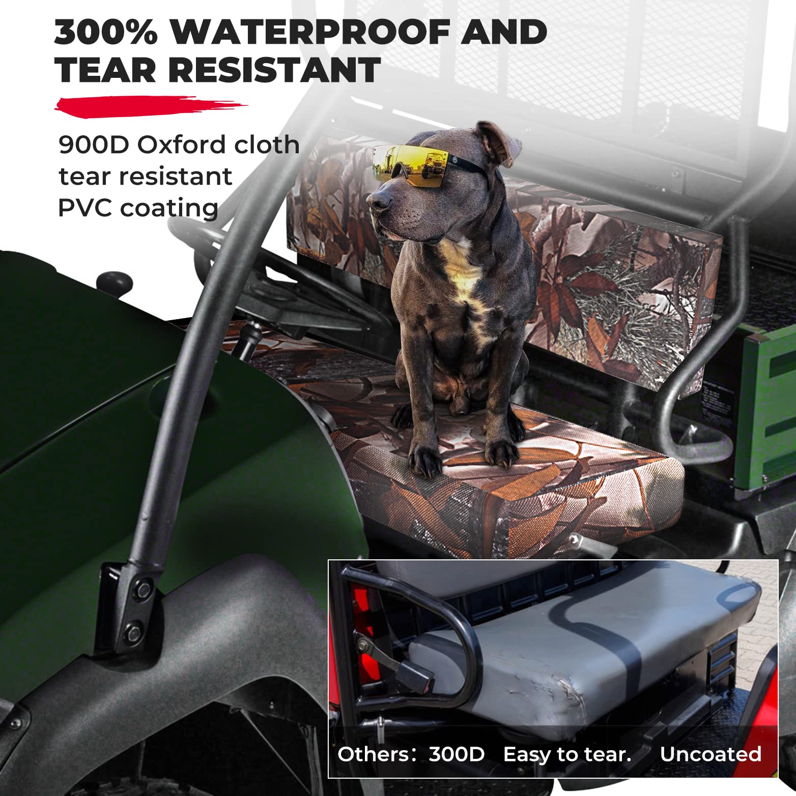 Photo of UTV Camo Seat Cover for Kawasaki Mule 3000 3010 4000 4010 by Kemimoto - Premium for UTVs / Side by Sides