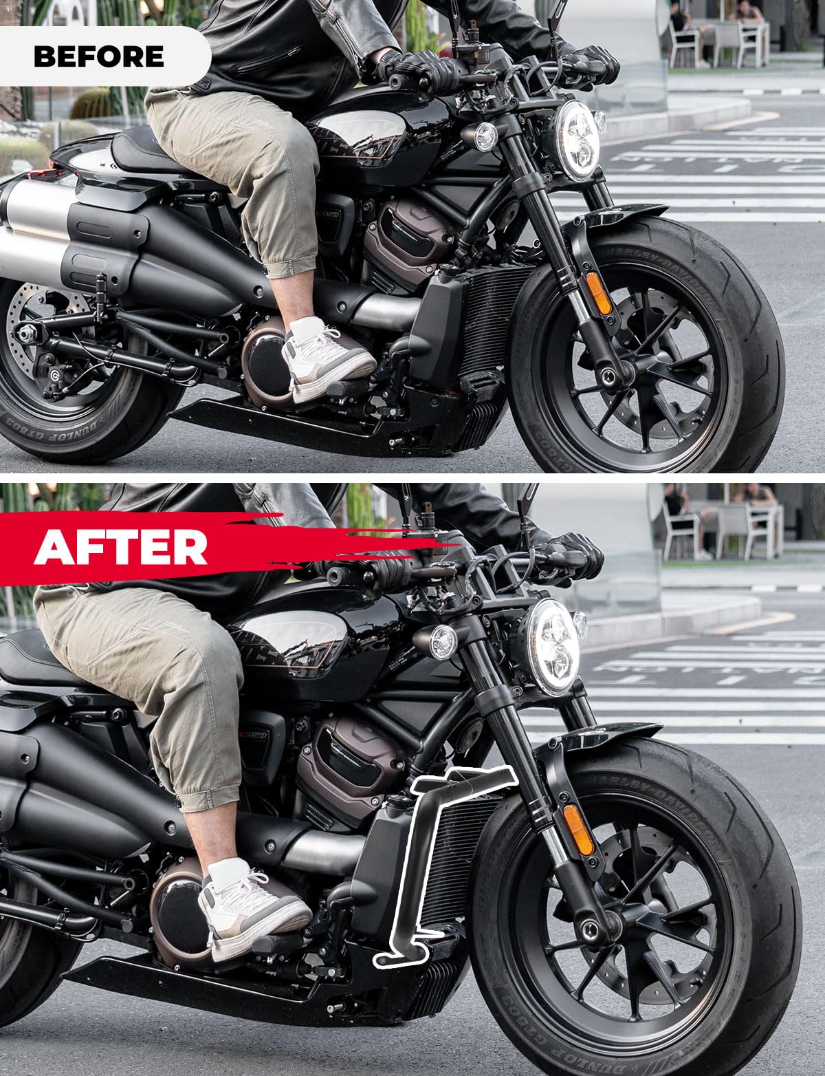 Photo of Motorcycle Crash Bars for Sportster S RH1250 2021-2025 by Kemimoto - Premium for UTVs / Side by Sides