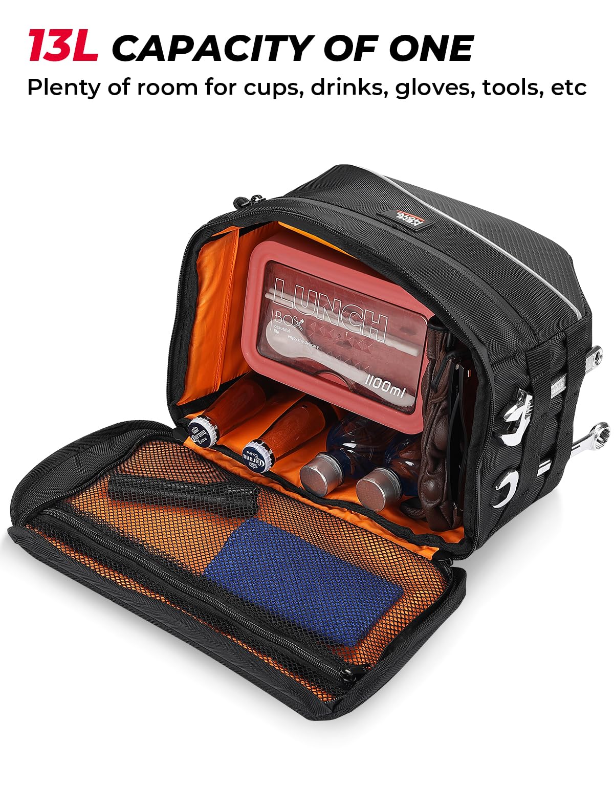 Photo of Upgrade Motorcycle 26L Universal Middle-Sized Saddle Bags by Kemimoto - Premium for UTVs / Side by Sides