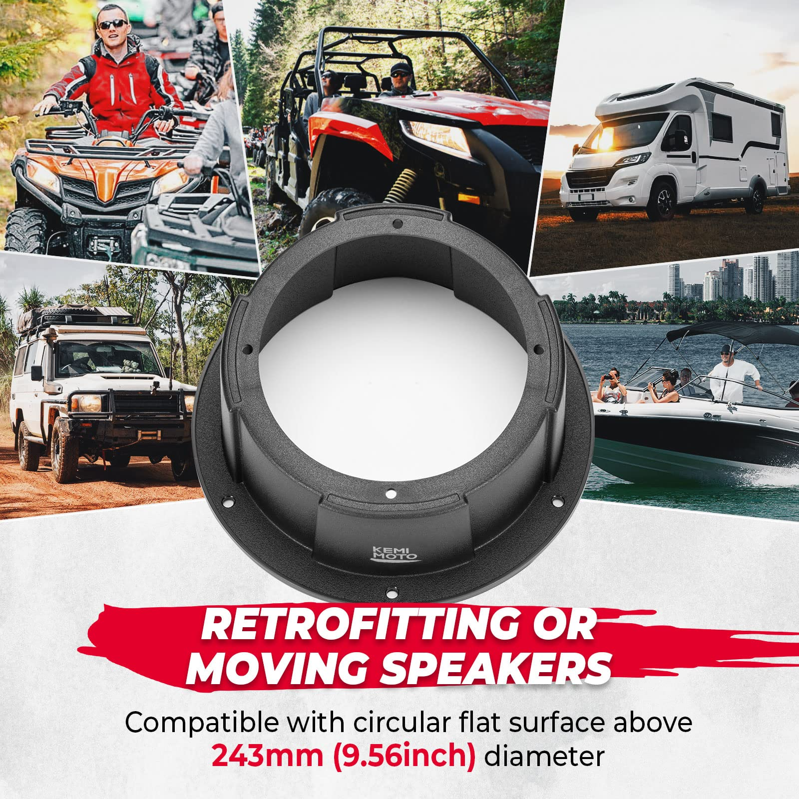 Photo of Kemimoto 6.5 Inch Mount Speaker Pod by Kemimoto - Premium for UTVs / Side by Sides