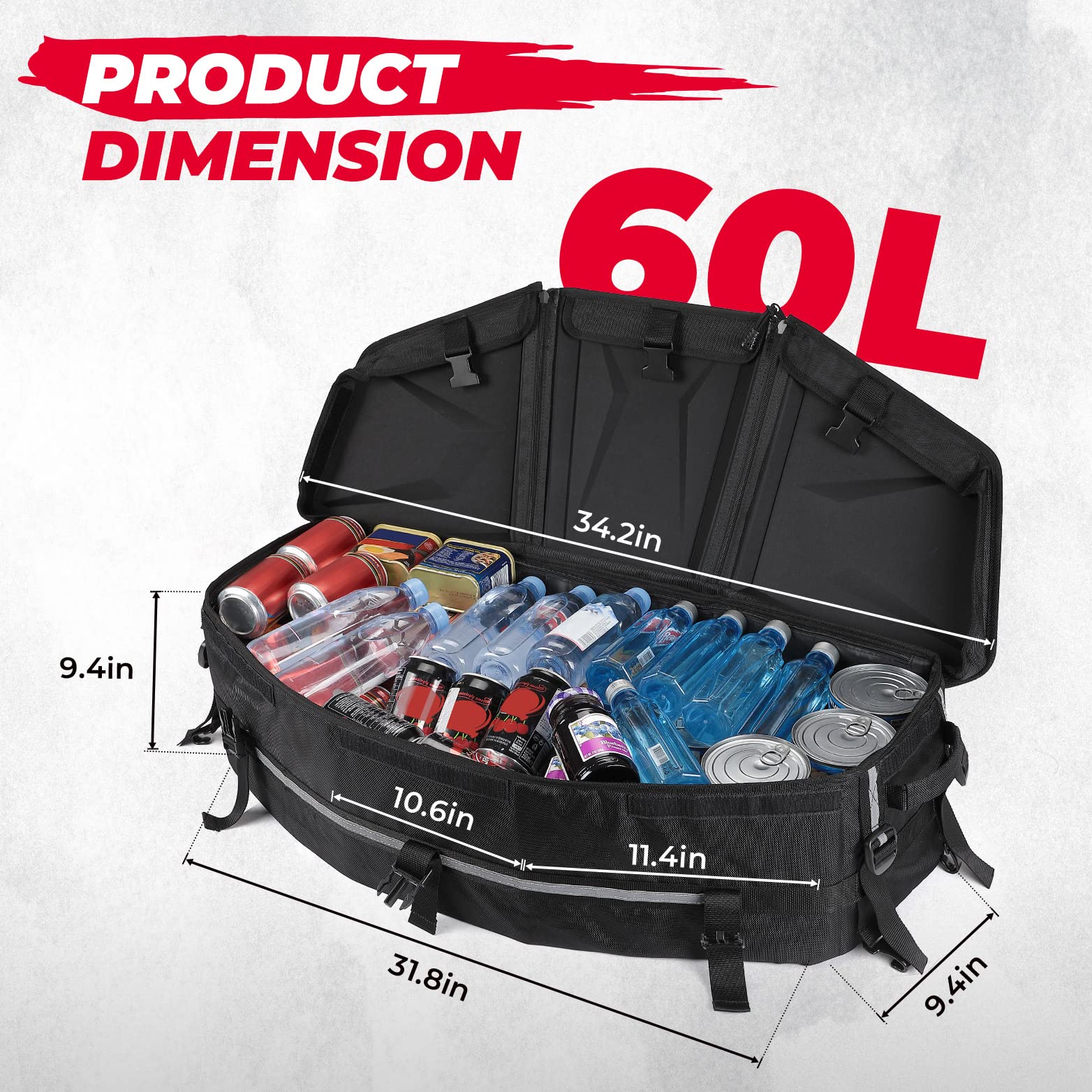 Photo of Rear Storage Bag for Can-Am Maverick X3/MAX by Kemimoto - Premium for UTVs / Side by Sides