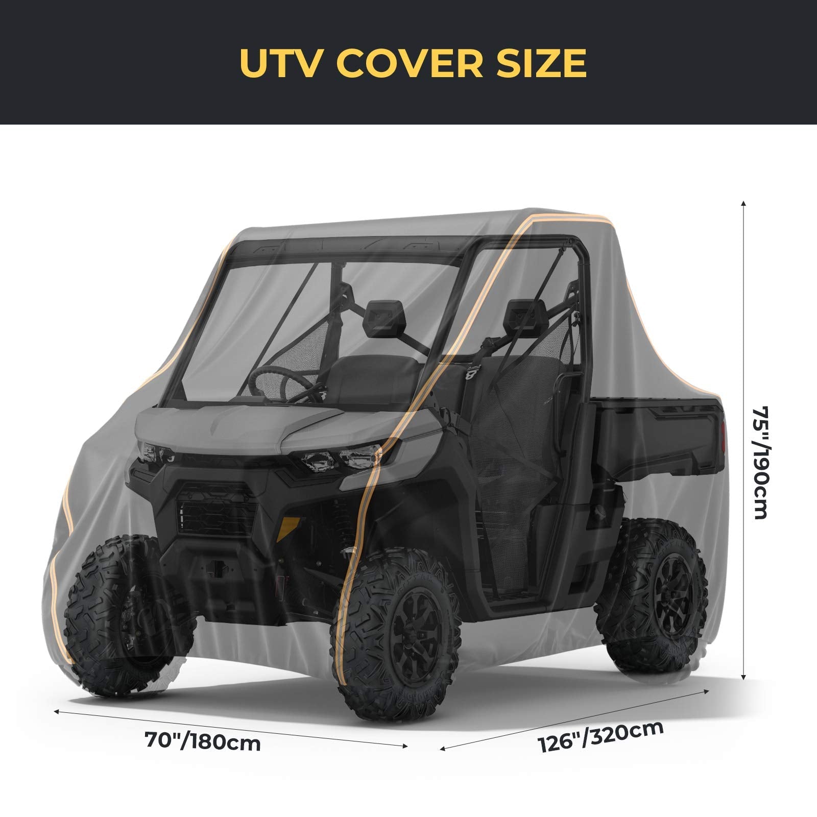 Photo of 2-Seater UTV Cover for Defender, Ranger, Commander by Kemimoto - Premium for UTVs / Side by Sides