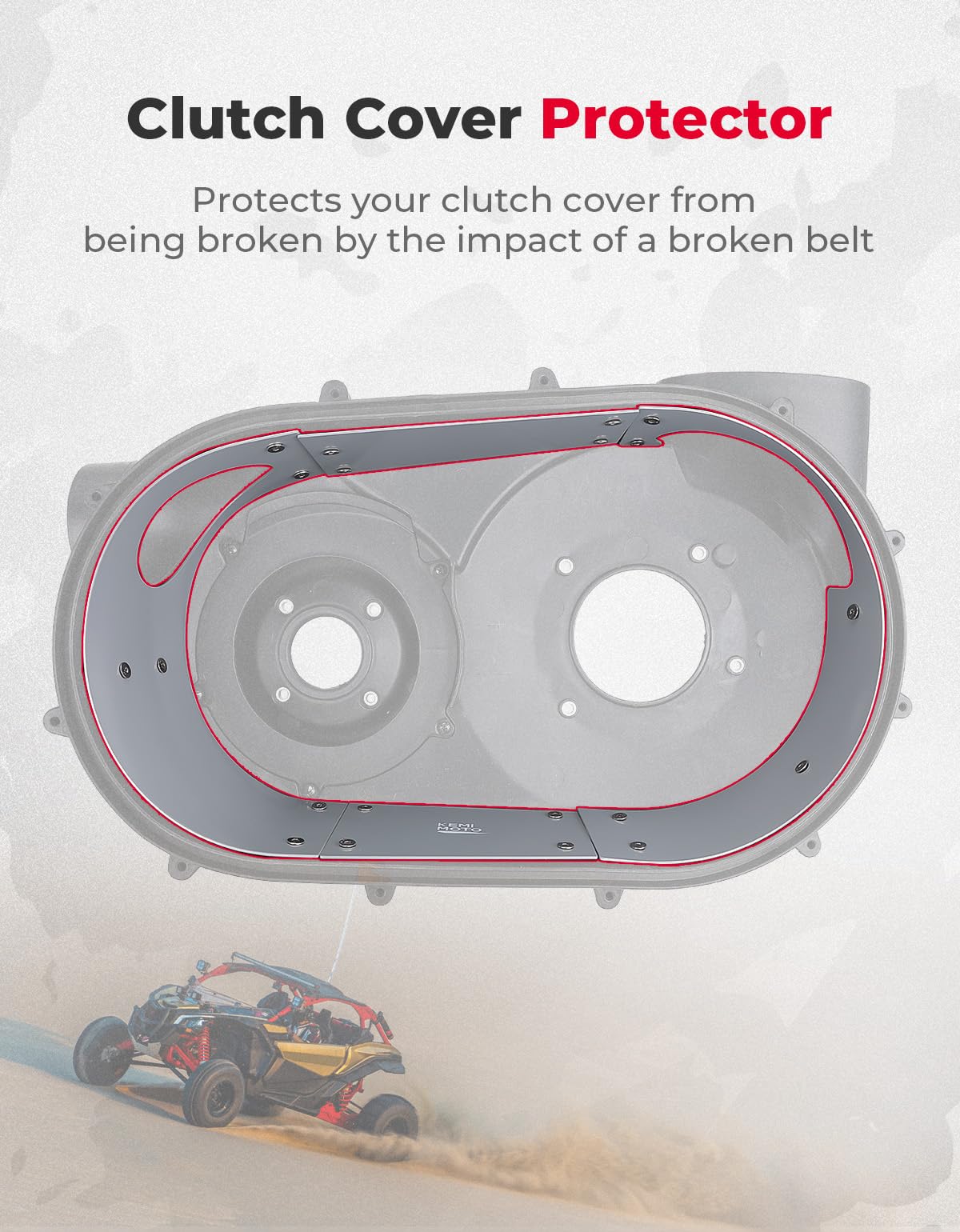 Photo of Stainless Steels Belt Inner Clutch Cover Guard for Can-Am Maverick X3 by Kemimoto - Premium for UTVs / Side by Sides