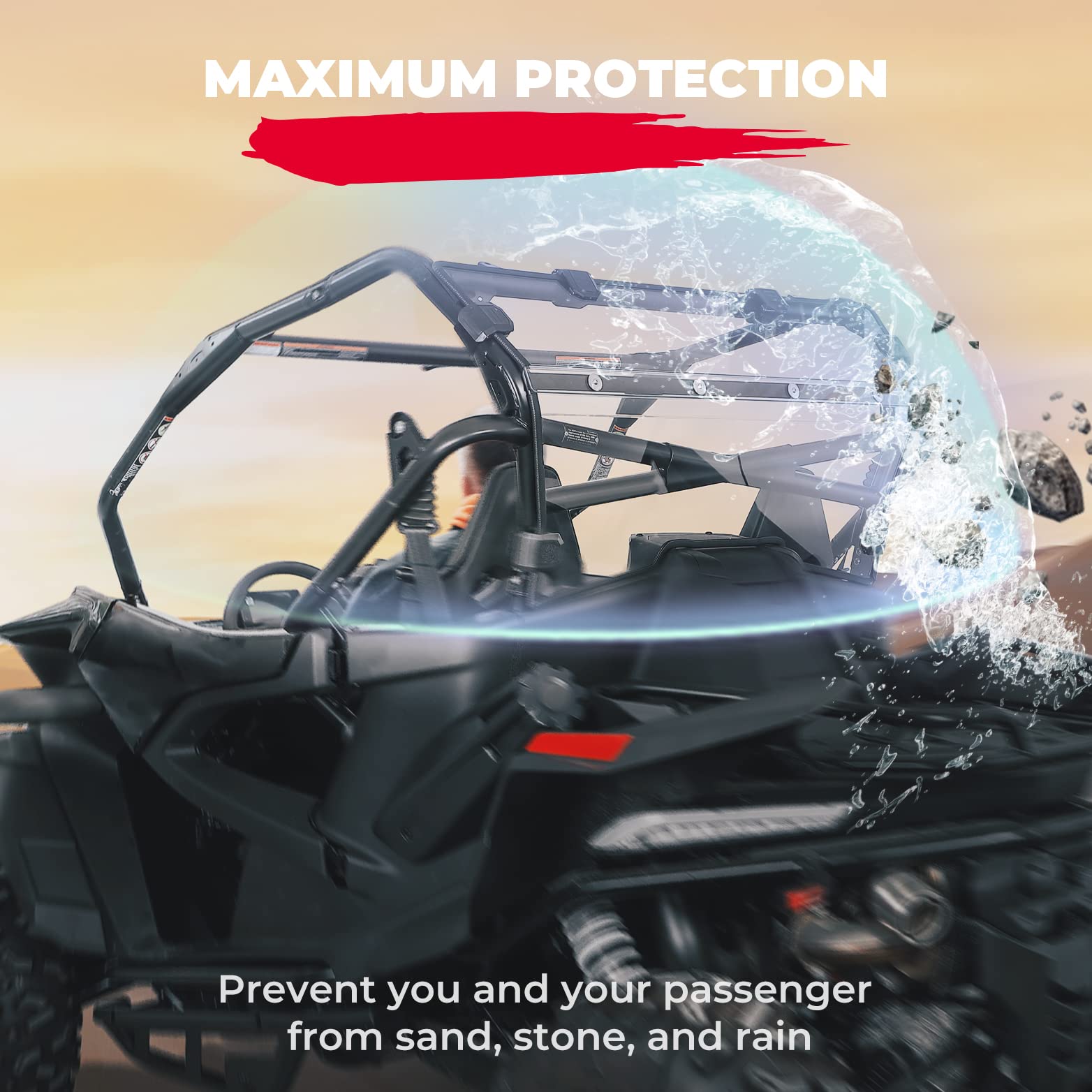 Photo of Rear Windshield Scratch Resistant for CFMOTO ZForce 950 by Kemimoto - Premium for UTVs / Side by Sides