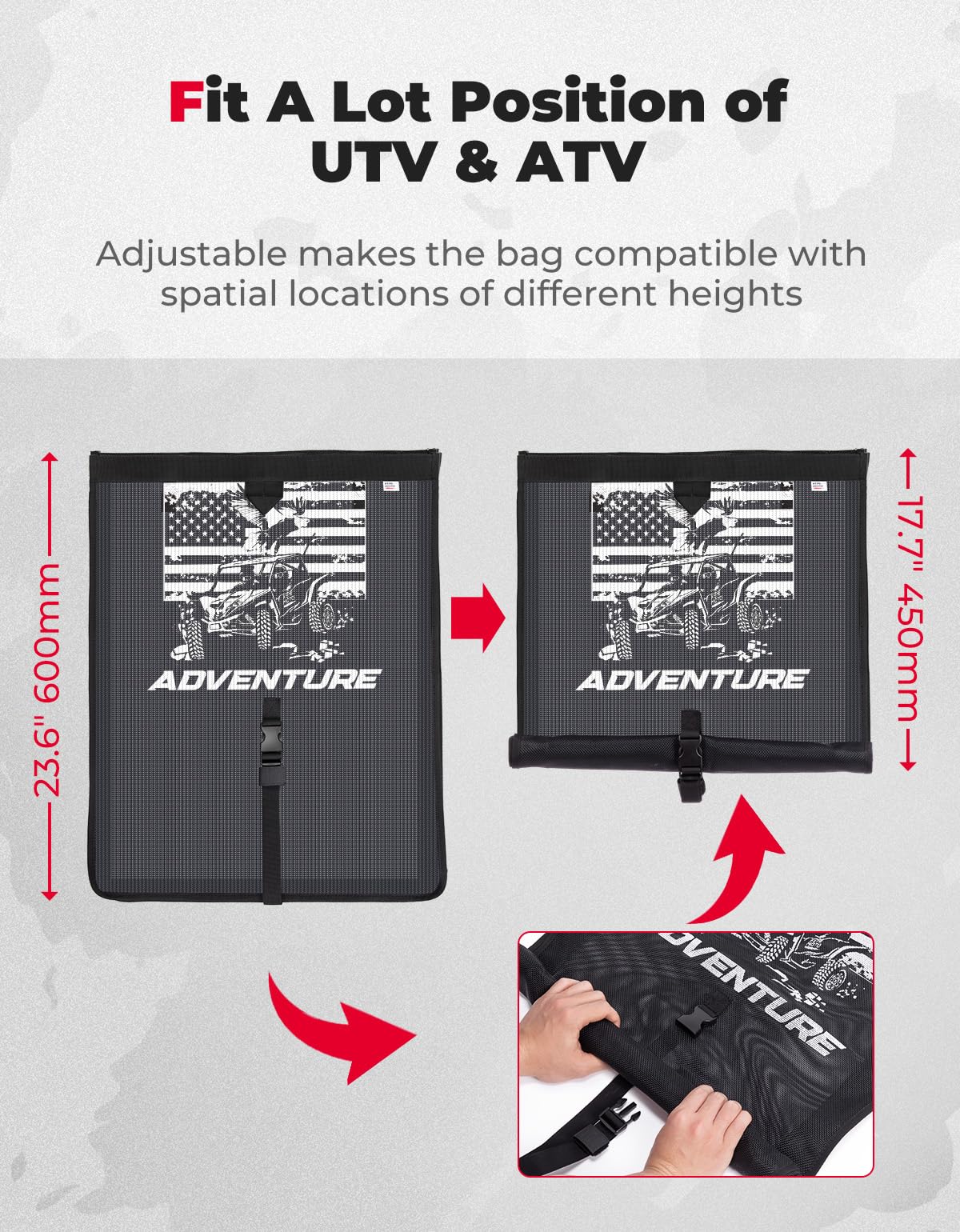 Photo of Universal Trash Sack Mesh Trash Bag for UTV Golf by Kemimoto - Premium for UTVs / Side by Sides