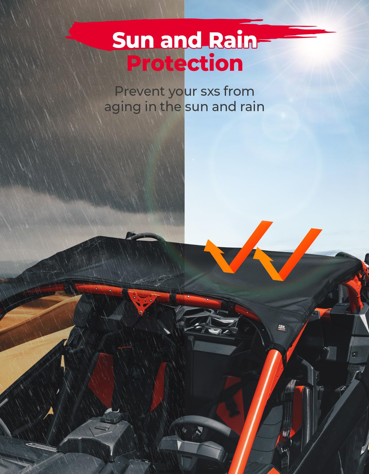 Photo of Soft Top Roof for Can-Am Maverick X3 by Kemimoto - Premium for UTVs / Side by Sides