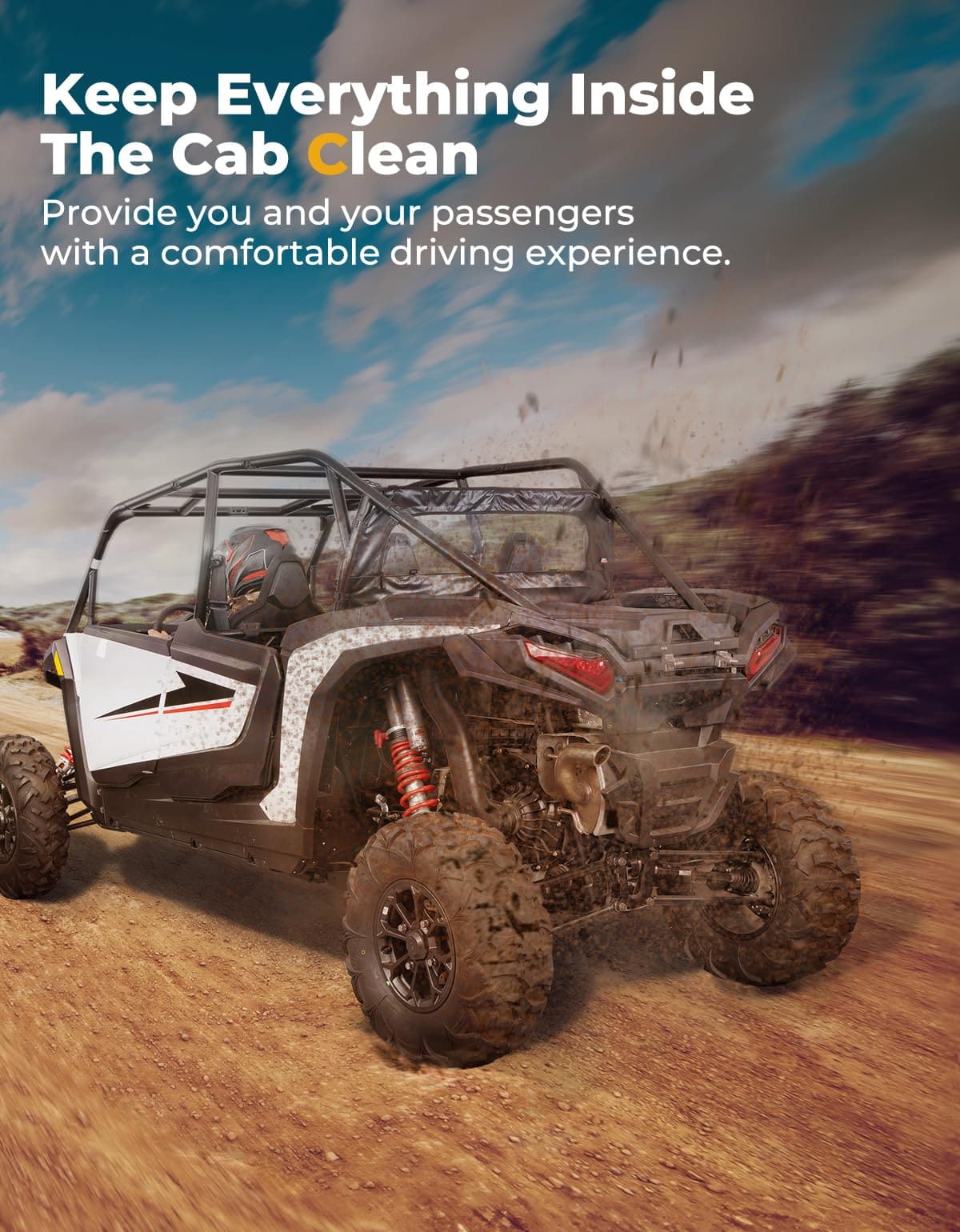 Photo of Rear Soft Windshield for Polaris RZR XP 1000 / XP 4 1000 2024-2025 by Kemimoto - Premium for UTVs / Side by Sides