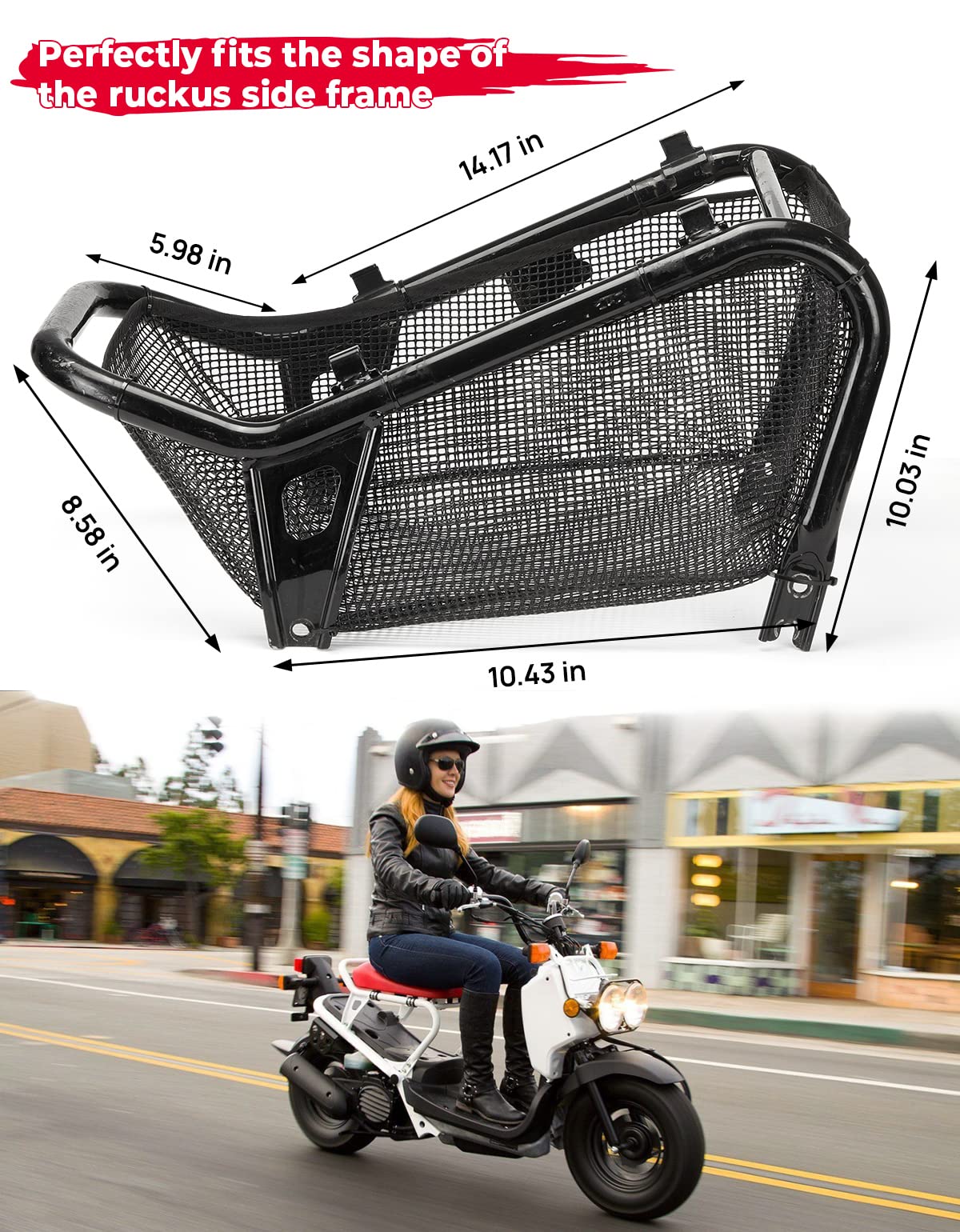 Photo of Underseat Mesh Storage for Scooter Ruckus 2010-2024 by Kemimoto - Premium for UTVs / Side by Sides