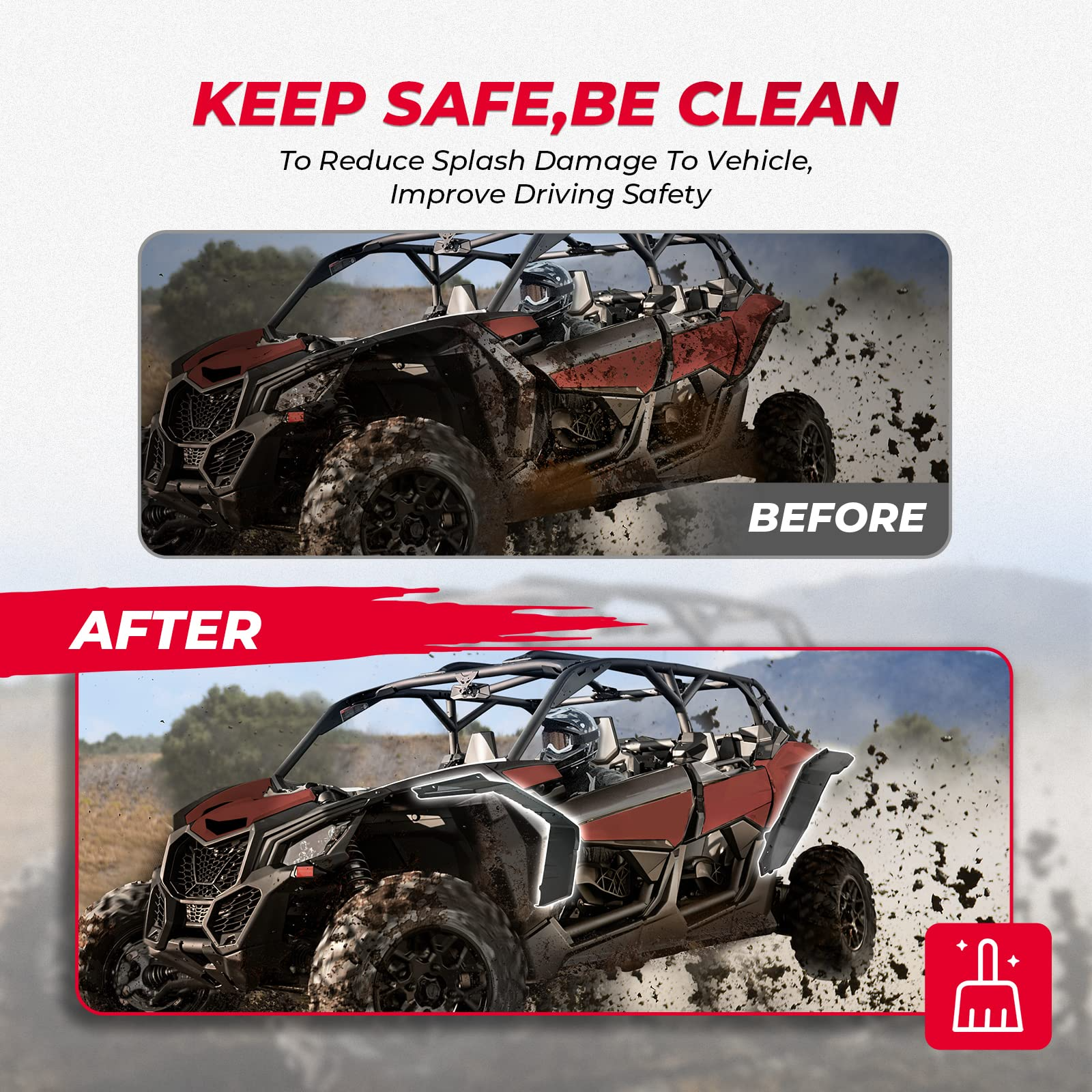 Photo of Upgraded Extended Fender Flares for Can-Am Maverick X3 / X3 Max by Kemimoto - Premium for UTVs / Side by Sides