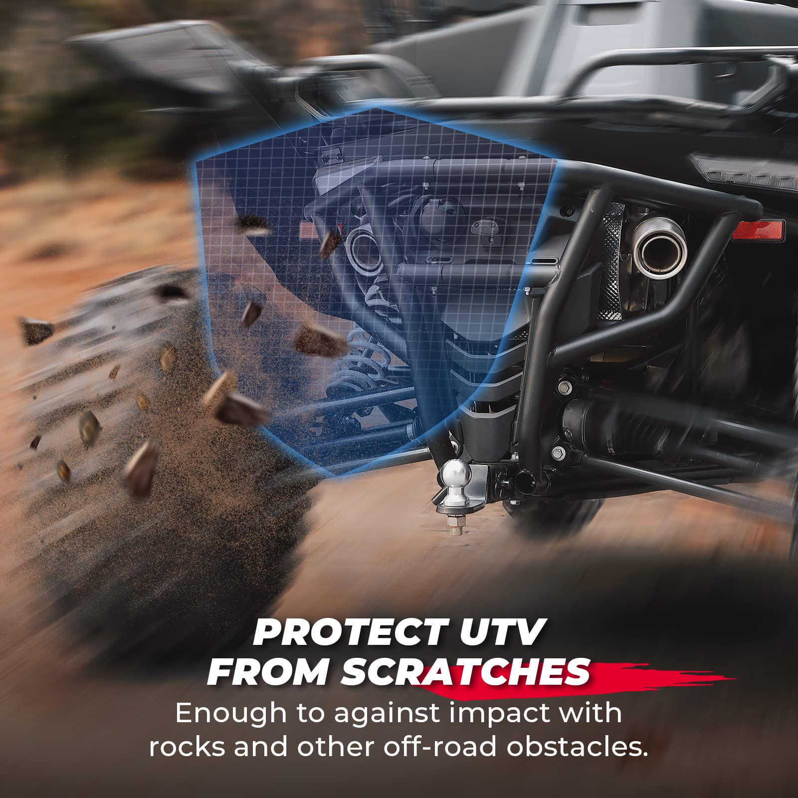 Photo of Rear Bumper Brush Guard for CFMOTO ZForce 950 Accessories by Kemimoto - Premium for UTVs / Side by Sides