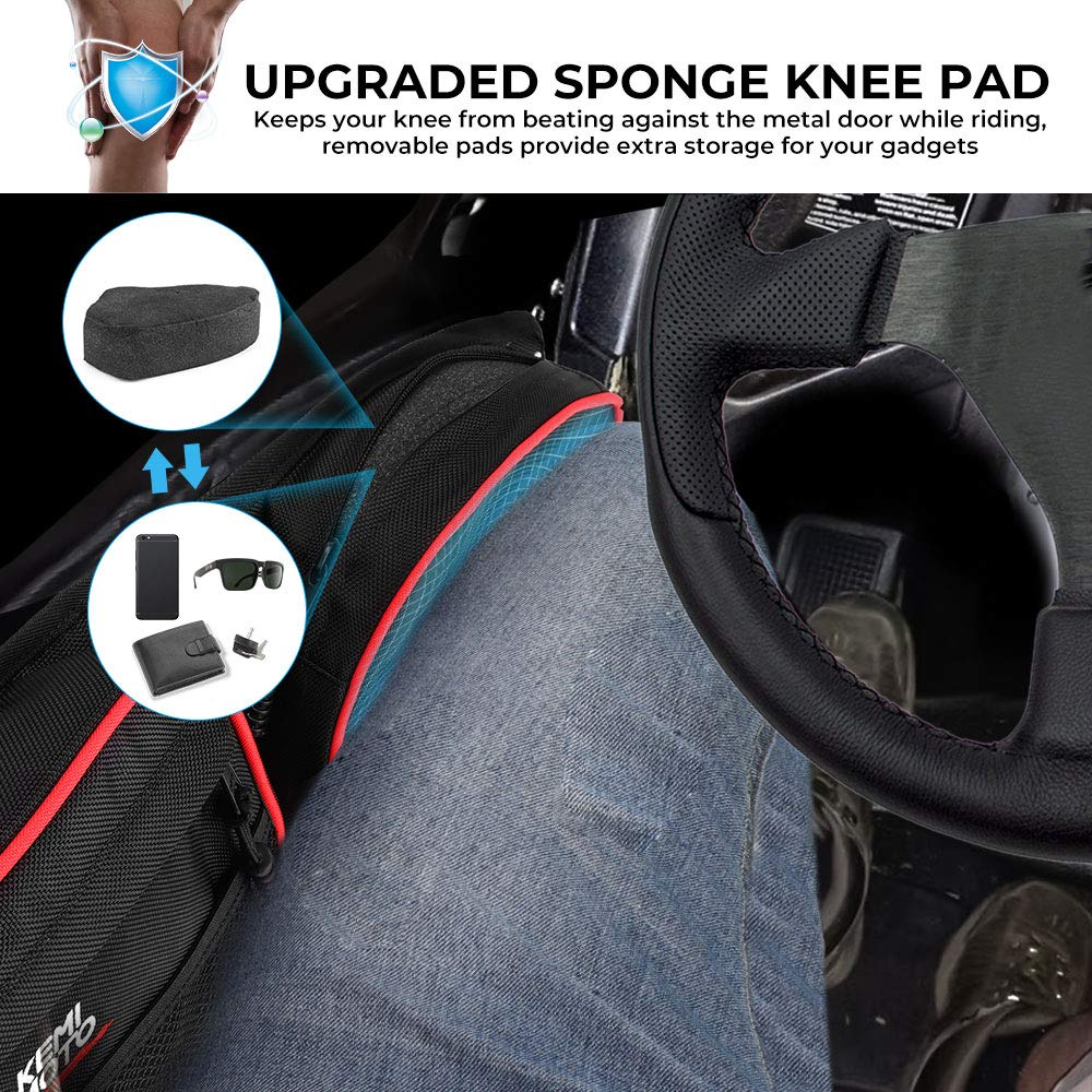 Photo of Kemimoto Front Side Door Bags with Knee Pad for Polaris RZR XP 1000 by Kemimoto - Premium for UTVs / Side by Sides