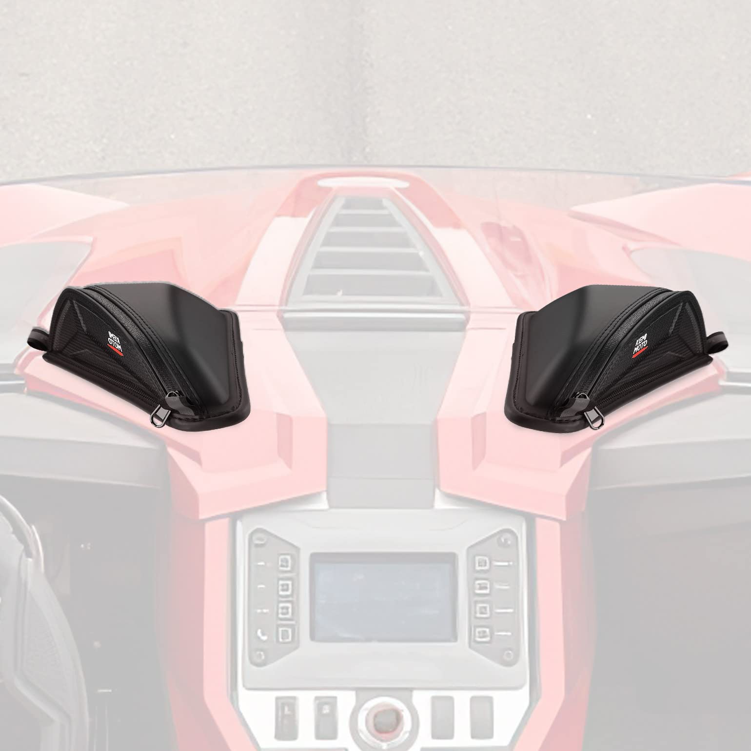 Photo of Full Cover & 2pcs Dashboard Bags for Polaris Slingshot by Kemimoto - Premium for UTVs / Side by Sides