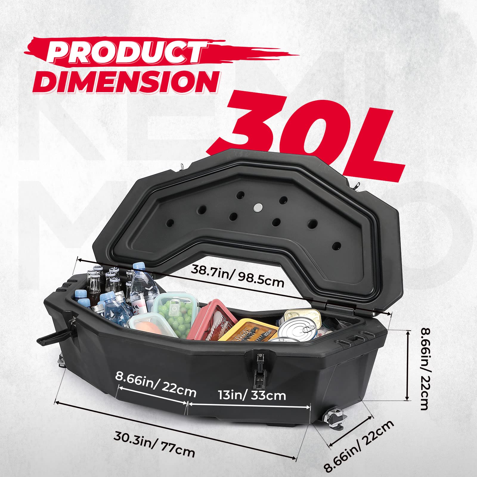 Photo of LinQ Pivoting Rack & Rear Storage Box for Maverick X3/MAX by Kemimoto - Premium for UTVs / Side by Sides