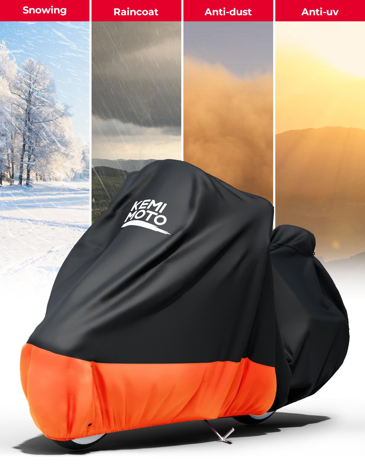 Photo of Motorcycle Cover for Touring Models by Kemimoto - Premium for UTVs / Side by Sides