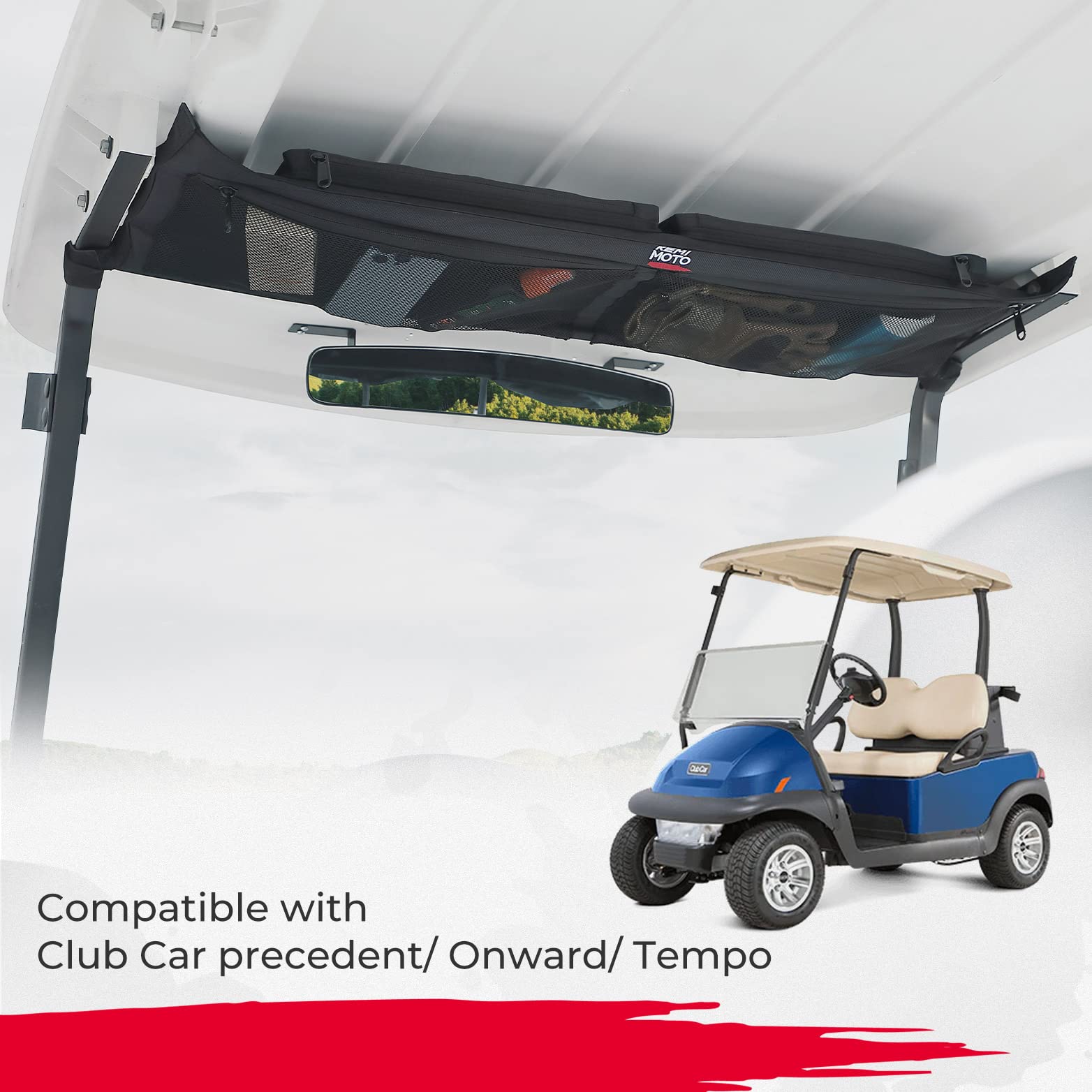 Photo of Golf Cart Overhead Storage Bag for Precedent, Tempo, Onward by Kemimoto - Premium for UTVs / Side by Sides