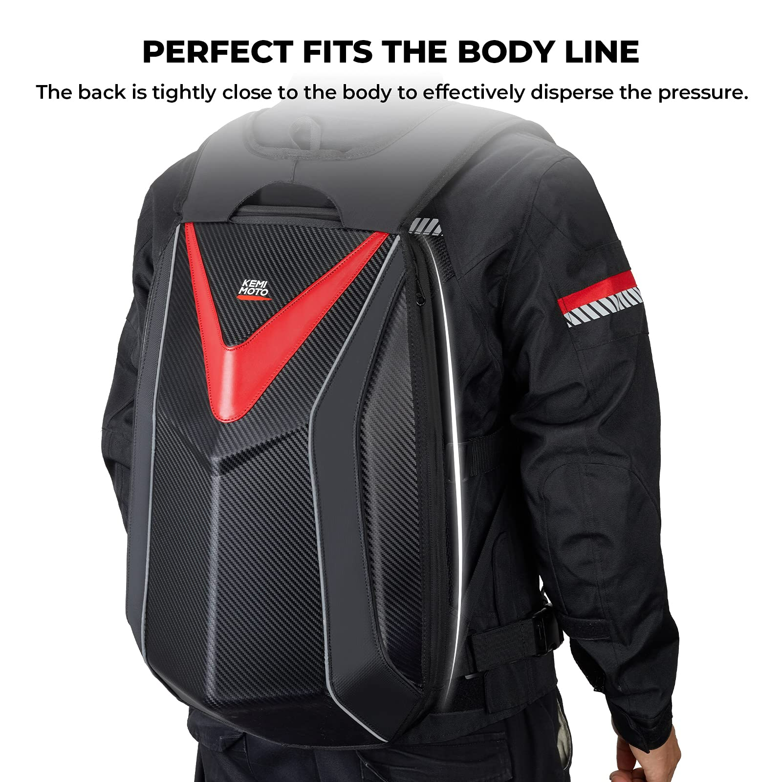 Photo of 20L Motorcycle Hardshell Expandable Backpack by Kemimoto - Premium for UTVs / Side by Sides
