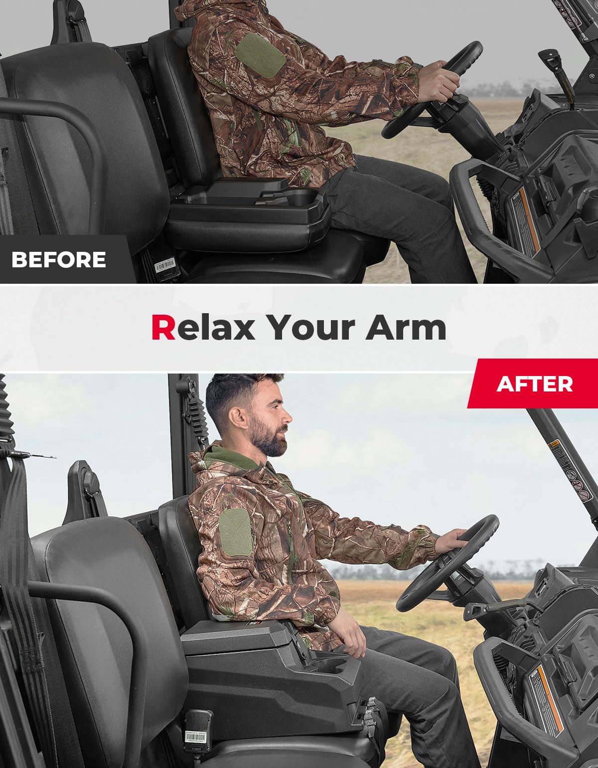 Photo of Bench Seat Console Armrest Box for Can-Am Defender HD10|9|8|7|5 by Kemimoto - Premium for UTVs / Side by Sides