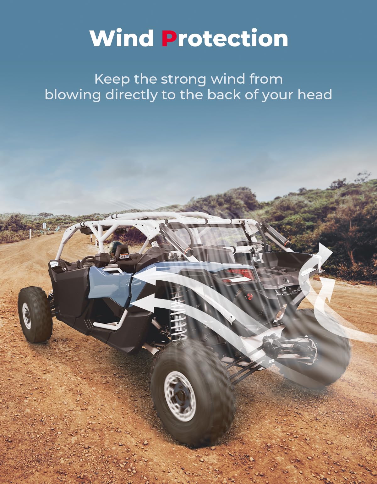 Photo of Soft Rear Windshield for Can-Am Maverick X3/MAX by Kemimoto - Premium for UTVs / Side by Sides
