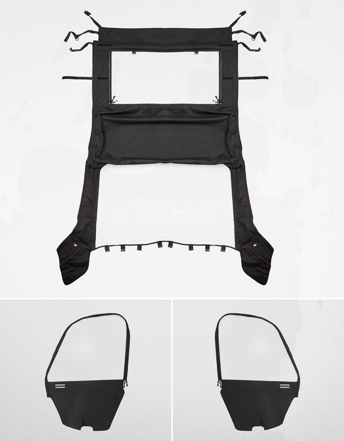 Photo of UTV Cab Enclosure Heavy-Duty 900D for Yamaha Rhino with Half Doors by Kemimoto - Premium for UTVs / Side by Sides