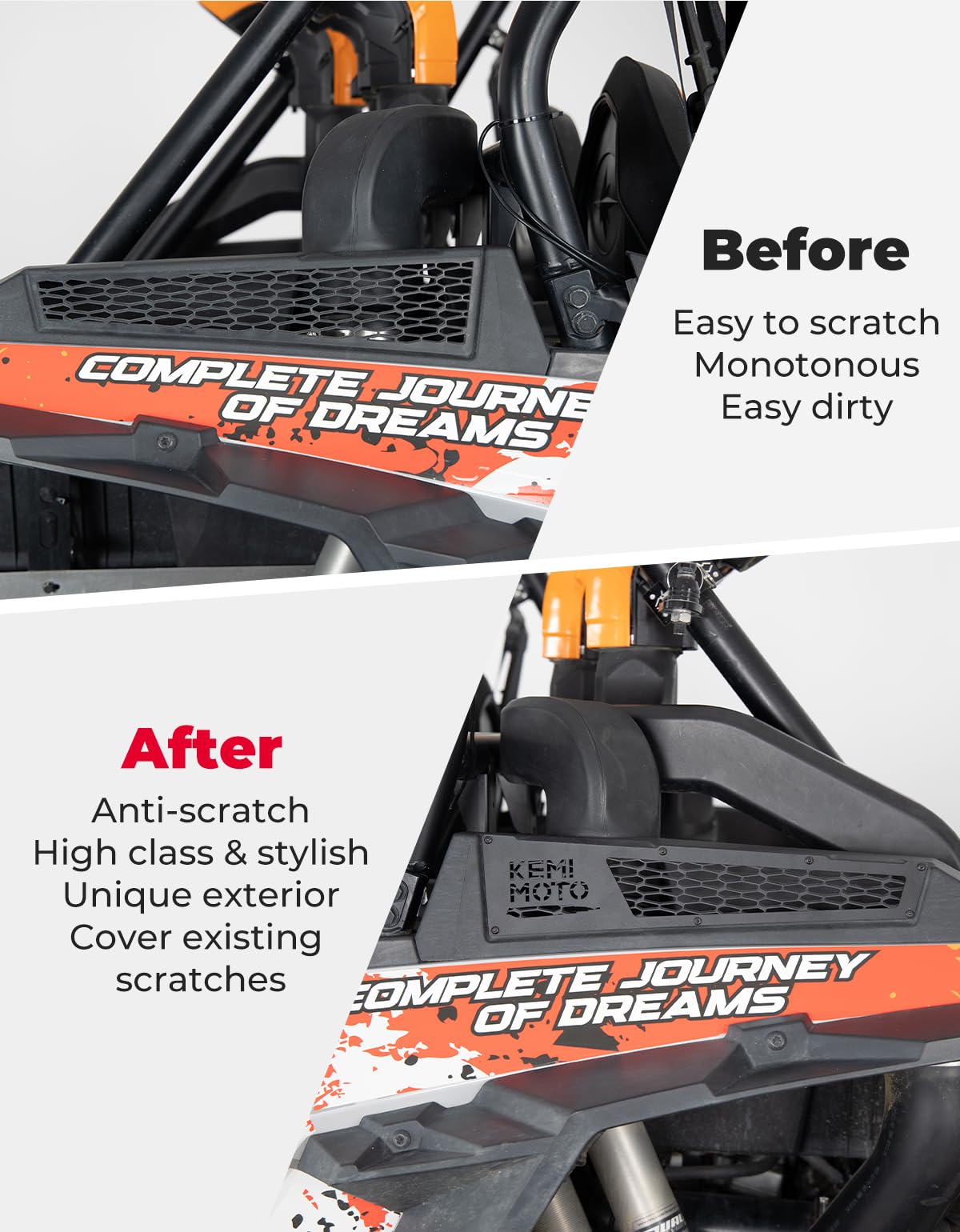 Photo of Side Vent Covers for RZR XP 1000/ 4 1000 (2014-2023) by Kemimoto - Premium for UTVs / Side by Sides