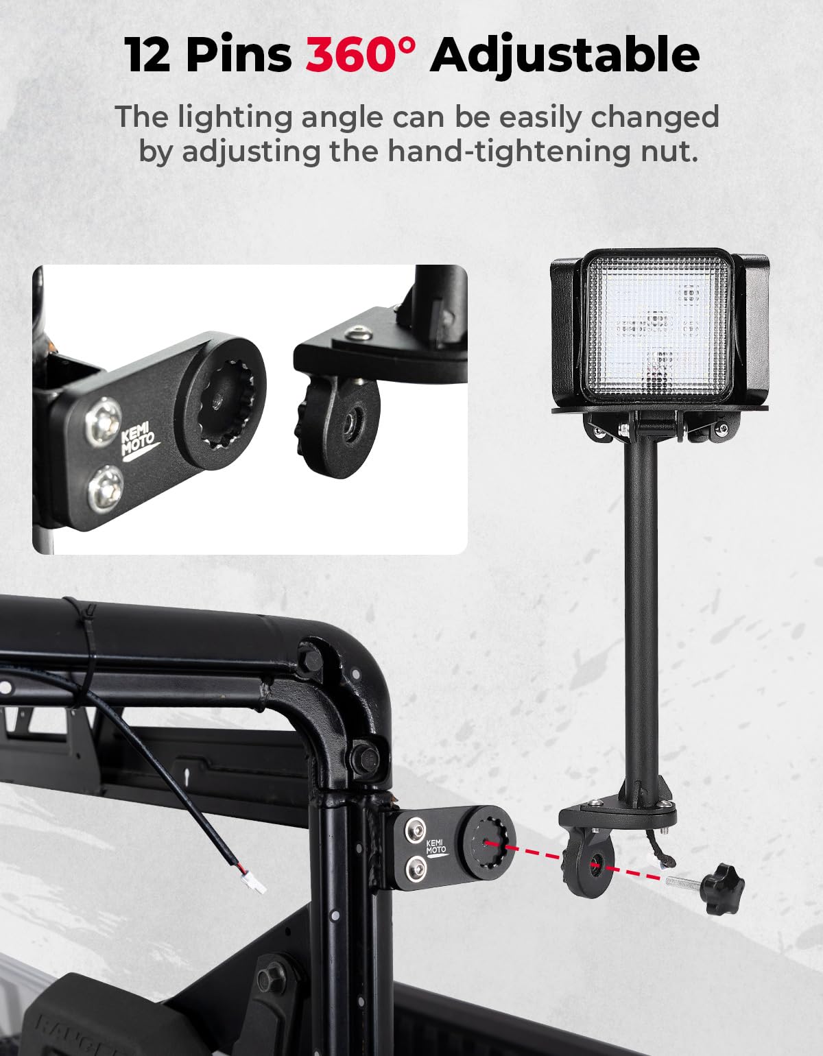 Work Light LED Spotlight for Polaris  Pro XD/ Ranger 1000/ XP 1000 2018-2025