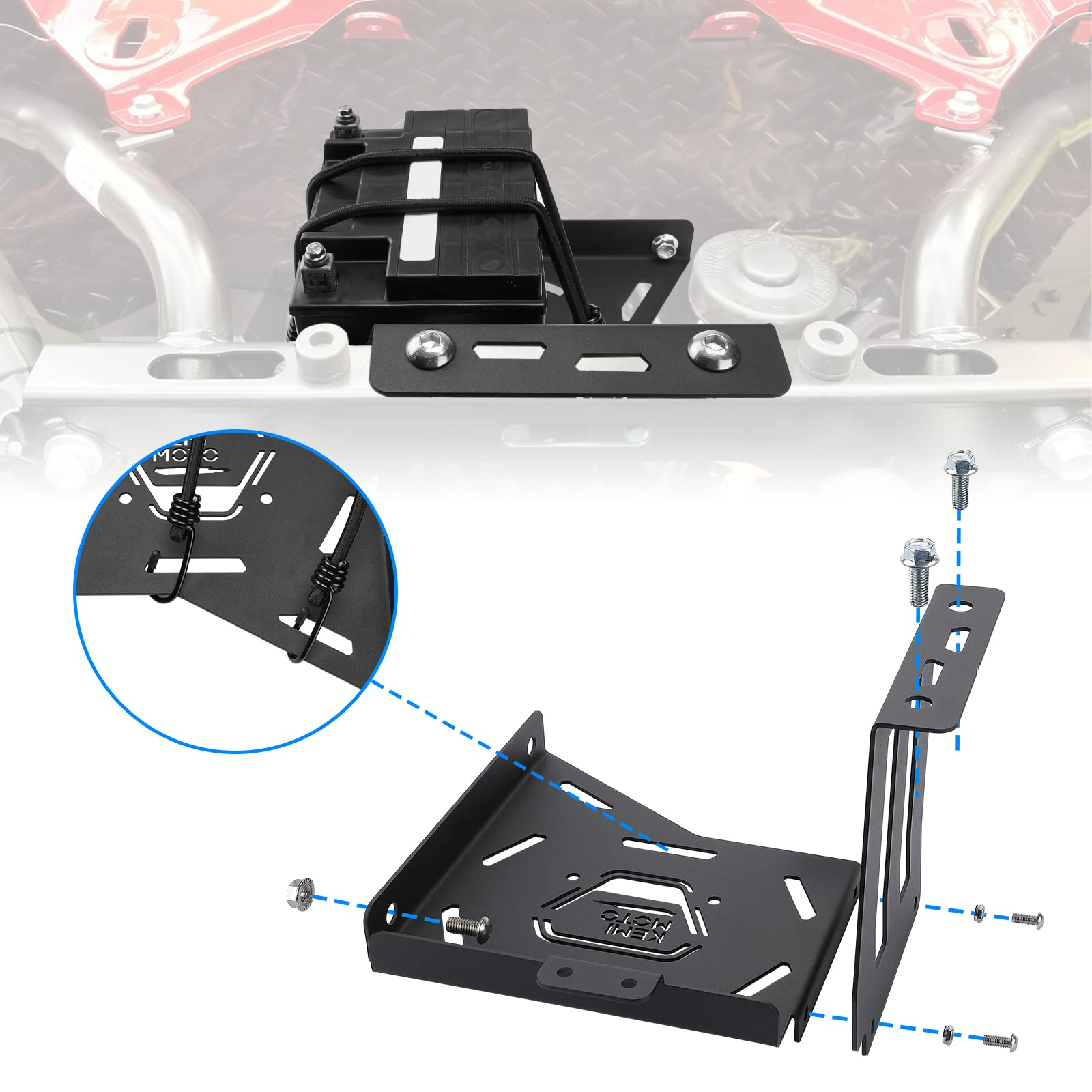 Photo of Second Battery Tray Fit Honda Talon by Kemimoto - Premium for UTVs / Side by Sides