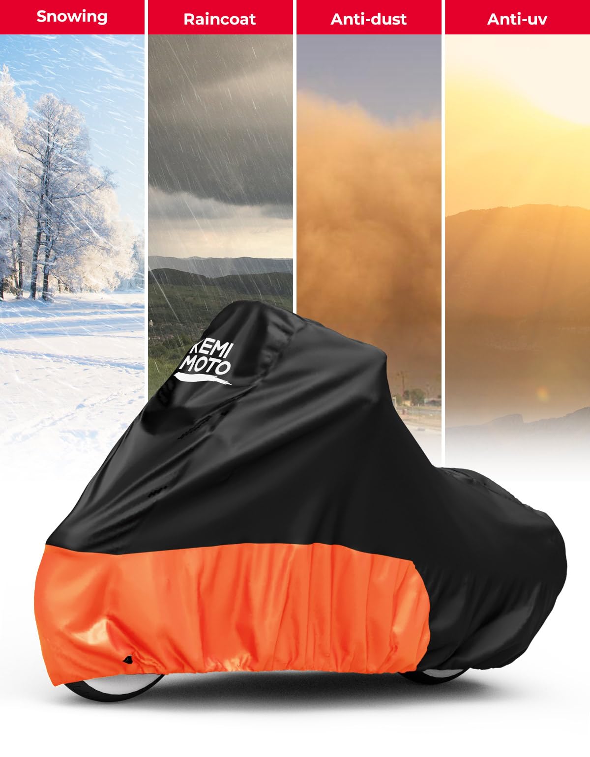 Photo of Motorcycle Cover for Softail Dyna Models by Kemimoto - Premium for UTVs / Side by Sides