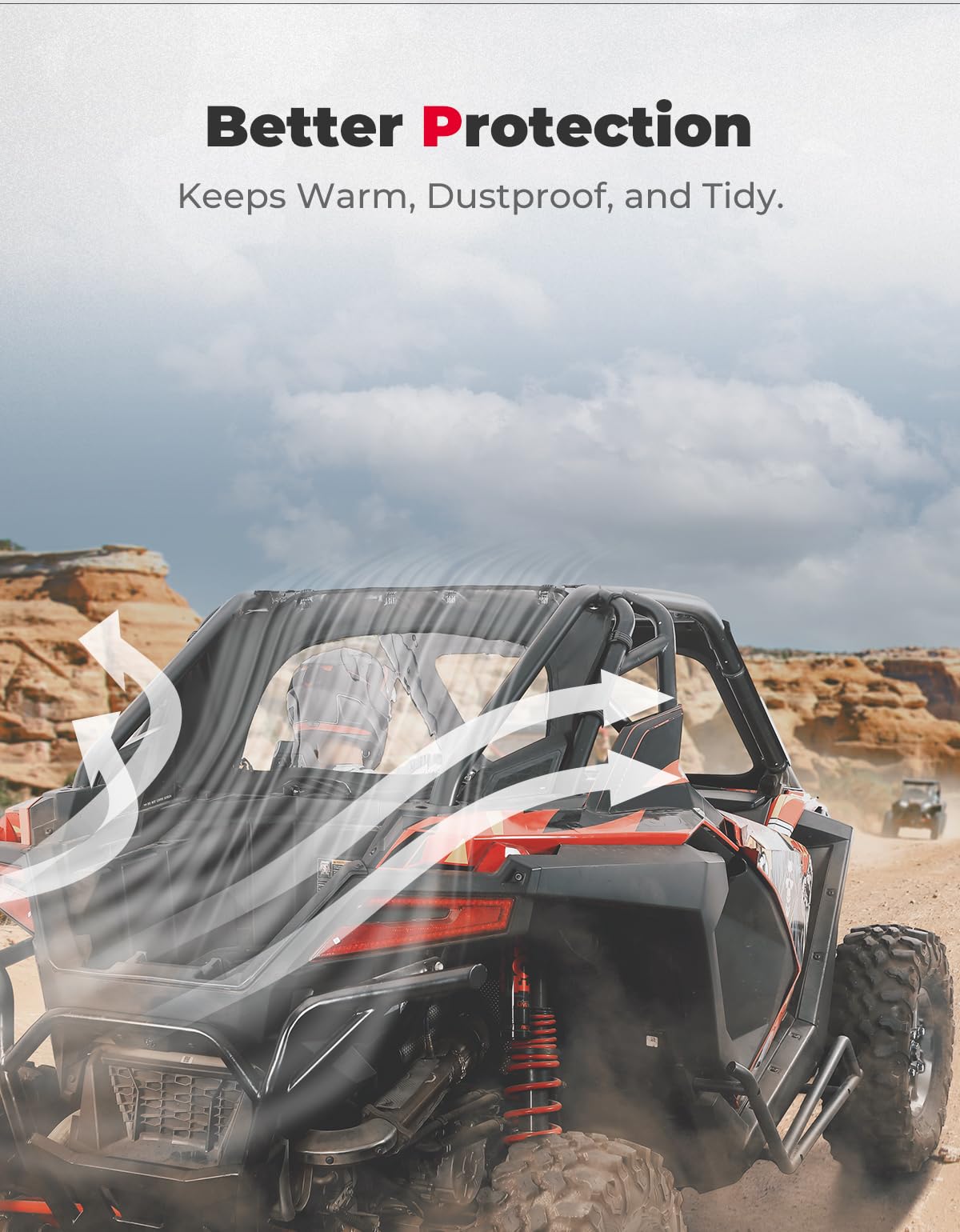 Photo of UTV Soft Rear Windshield for RZR PRO XP /Turbo R by Kemimoto - Premium for UTVs / Side by Sides