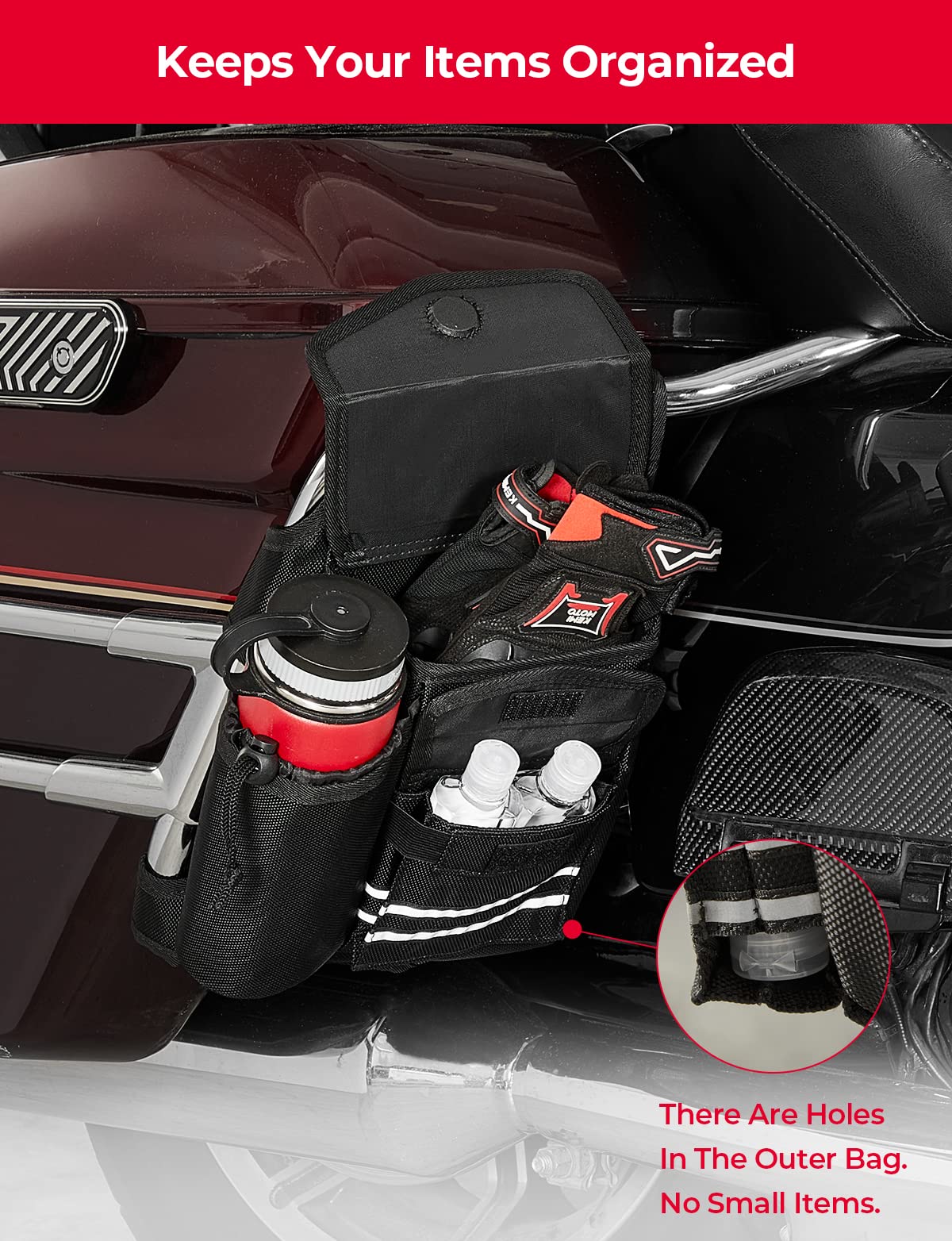Photo of Saddlebag Guard Bags Soft Organizer for Harley 1 Pair by Kemimoto - Premium for UTVs / Side by Sides