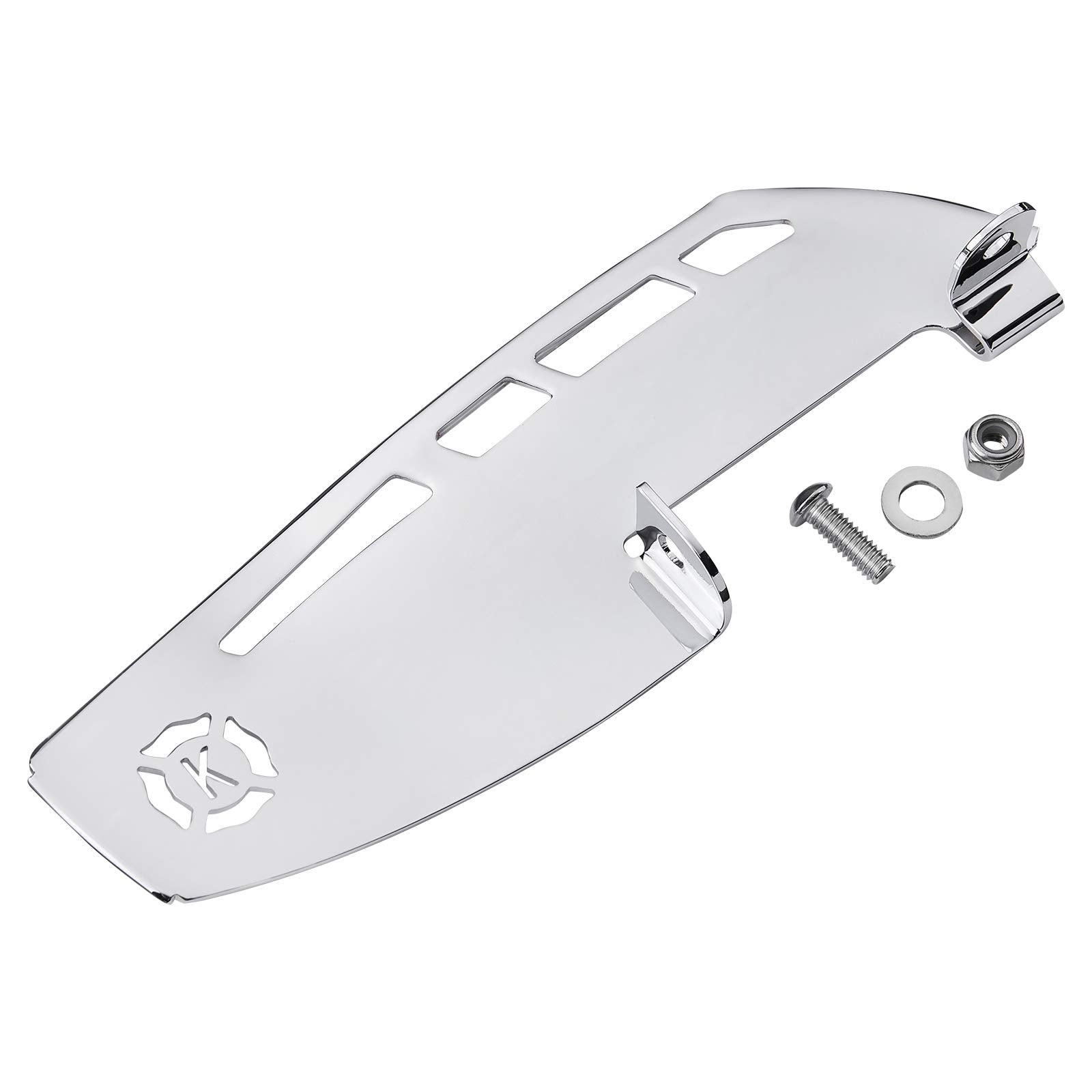 Photo of Motorcycle Rider Footboard Heel Guard, Chrome by Kemimoto - Premium for UTVs / Side by Sides
