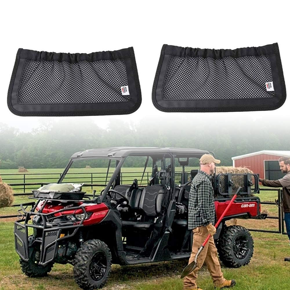 Photo of UTV Backrest Rear Storage Nets for Can Am Defender Max by Kemimoto - Premium for UTVs / Side by Sides
