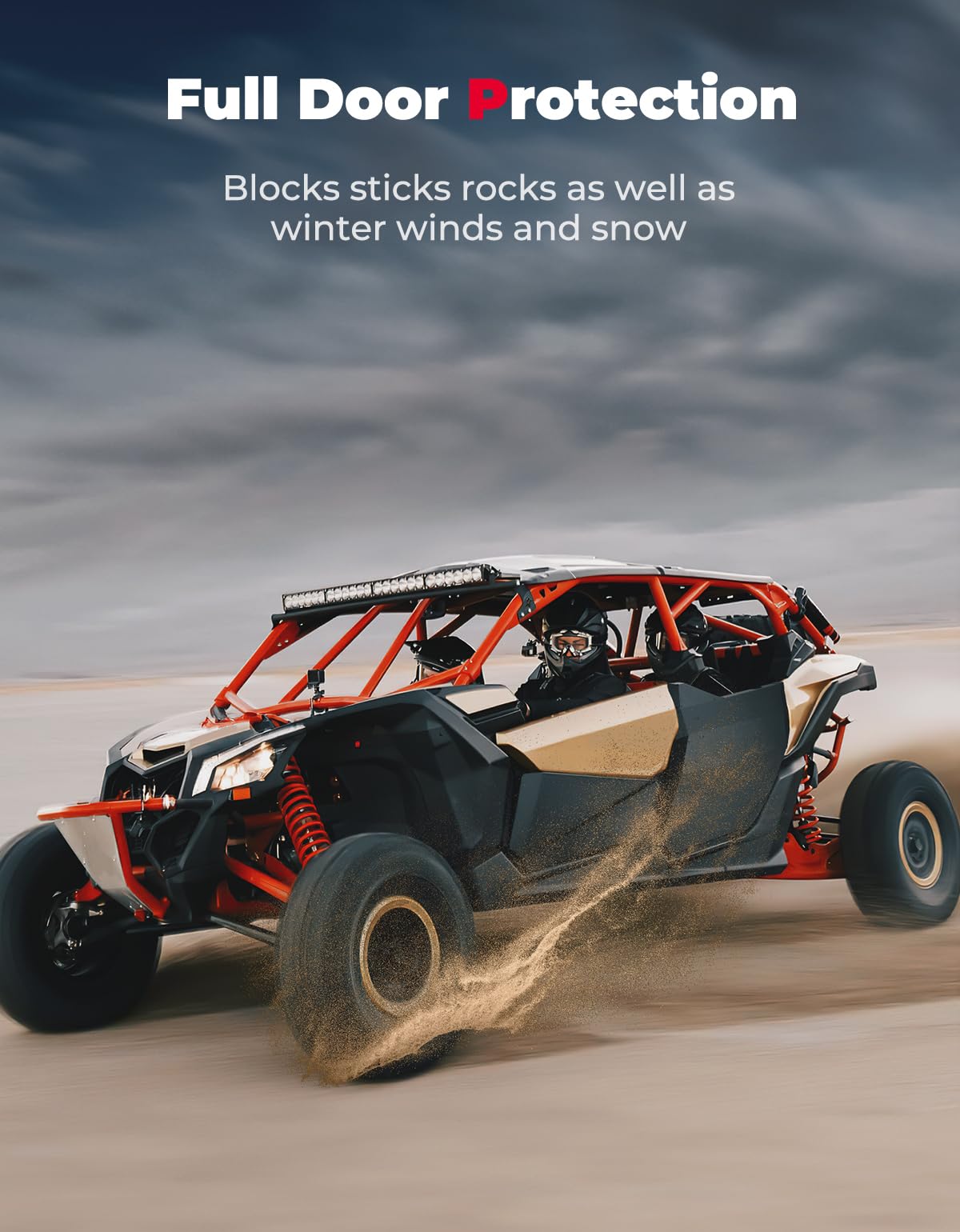 Photo of Rear Full Doors Aluminum for Can-Am Maverick X3 MAX by Kemimoto - Premium for UTVs / Side by Sides