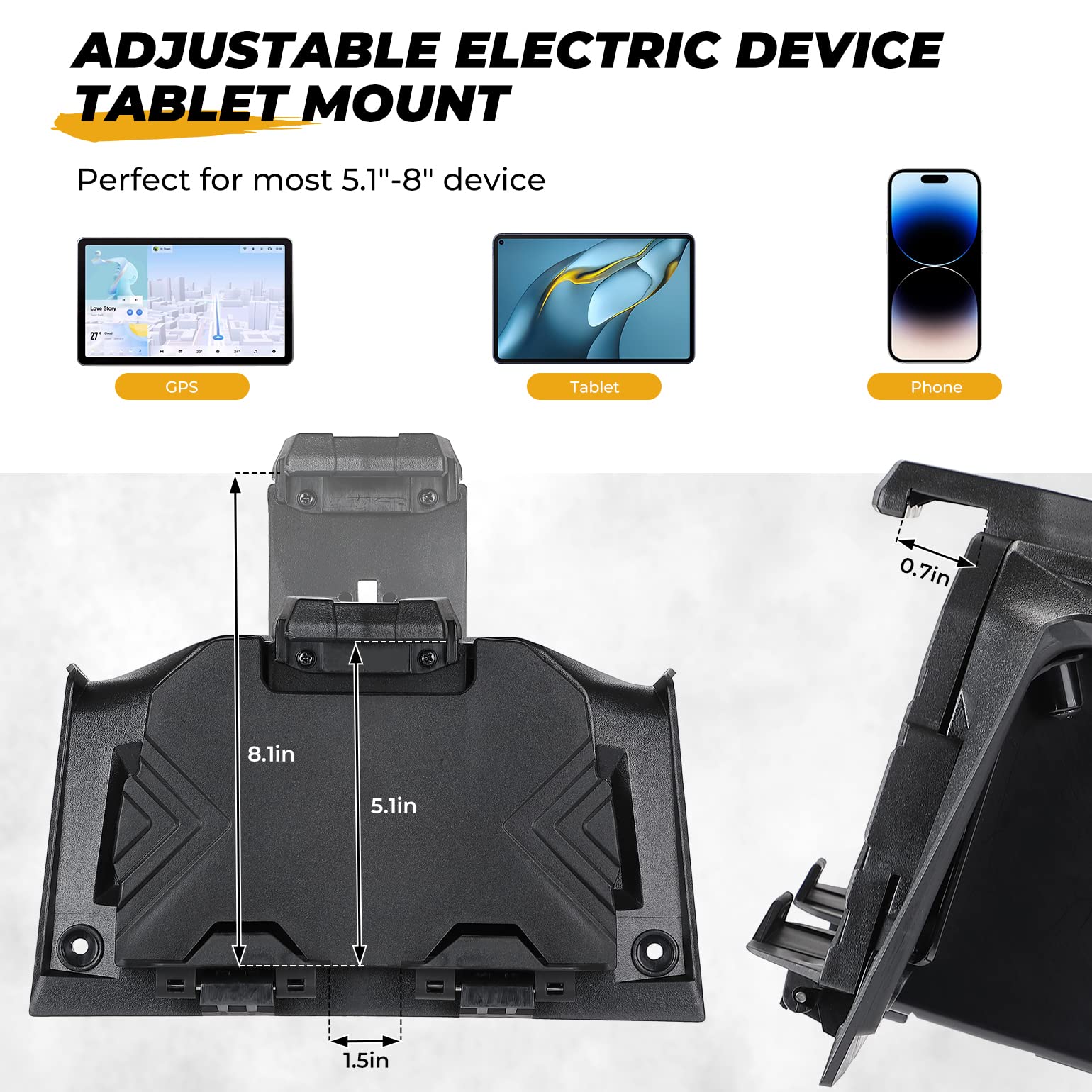 Photo of Electric Device GPS Mount Storage Box for Polaris RZR XP 1000/ XP Turbo by Kemimoto - Premium for UTVs / Side by Sides