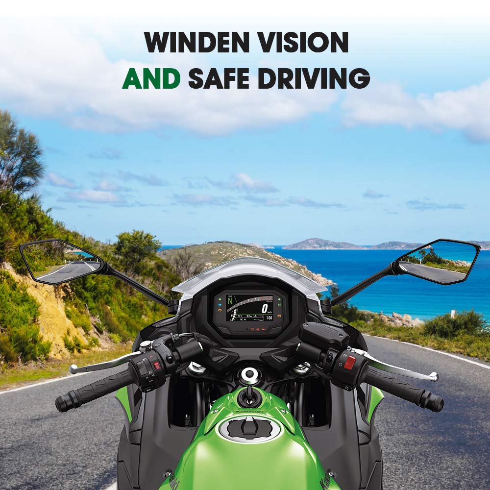 Photo of Motorcycle Mirrors Rear View for Ninja 650R by Kemimoto - Premium for UTVs / Side by Sides