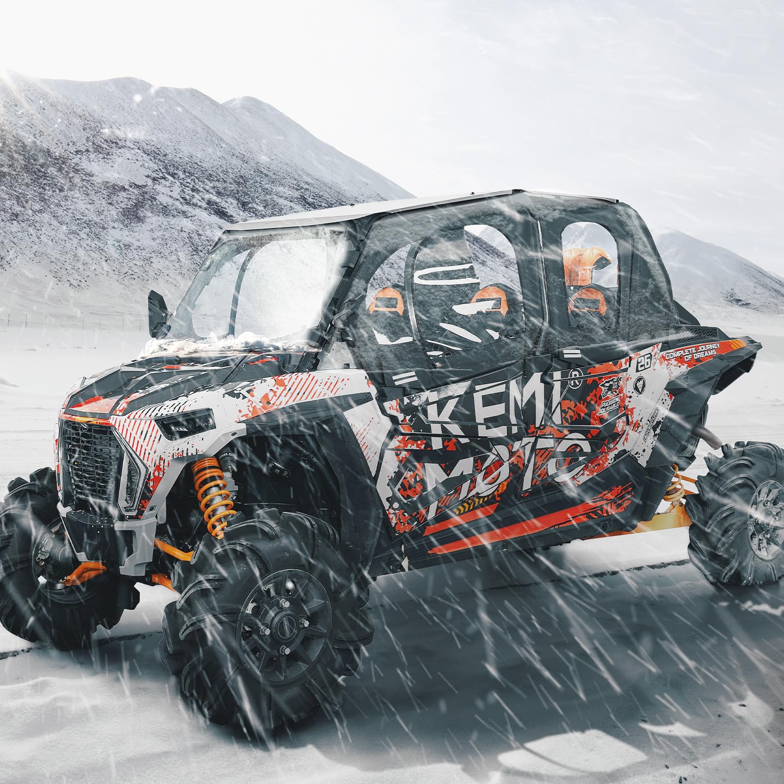 Photo of Soft Upper Doors With Metal Door Frame for Polaris RZR XP 4 1000 2019-2023 by Kemimoto - Premium for UTVs / Side by Sides