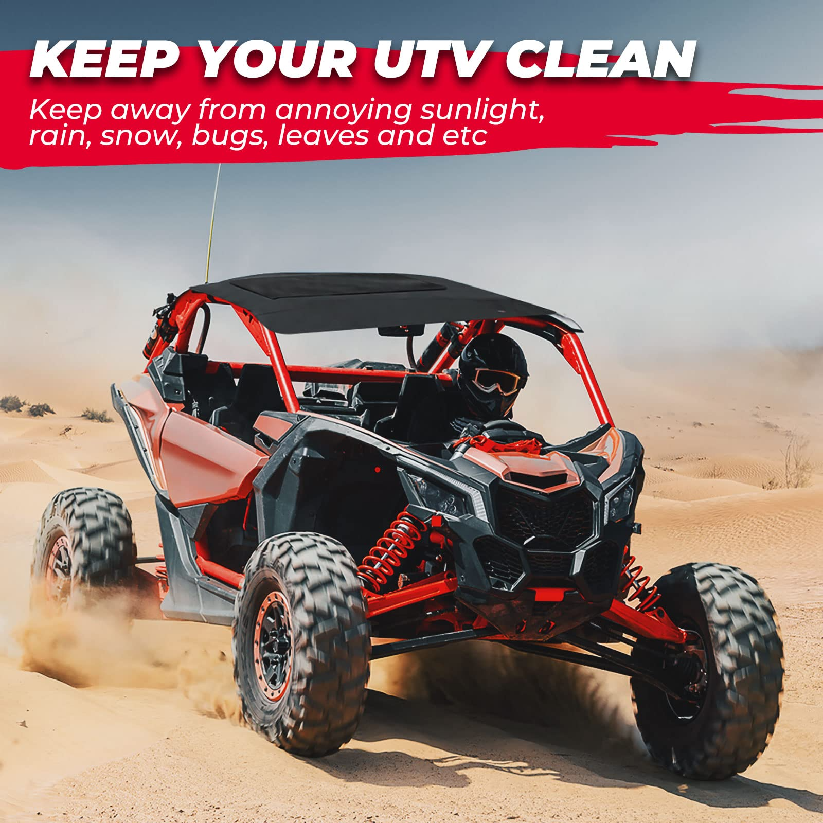 Photo of Soft Top Roof 1680D Fabric for Polaris RZR PRO XP4 4-Seater Models by Kemimoto - Premium for UTVs / Side by Sides