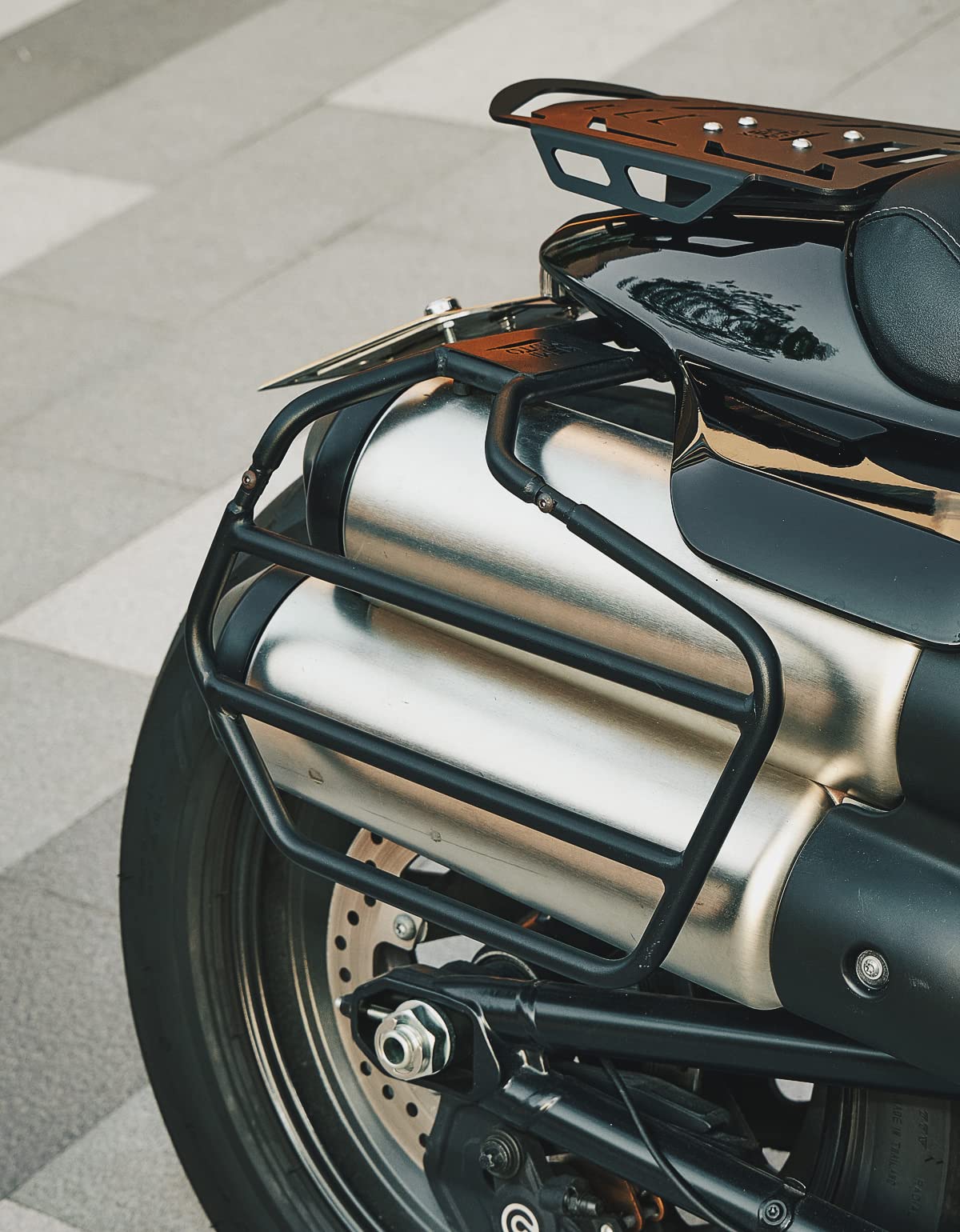 Photo of Saddlebag Guards Support Kit for Sportster S 1250 RH1250 by Kemimoto - Premium for UTVs / Side by Sides