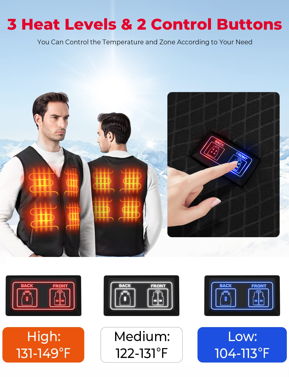 Winter Warming Heating Vest, BATTERY NOT INCLUDED(Only ship to Canada)