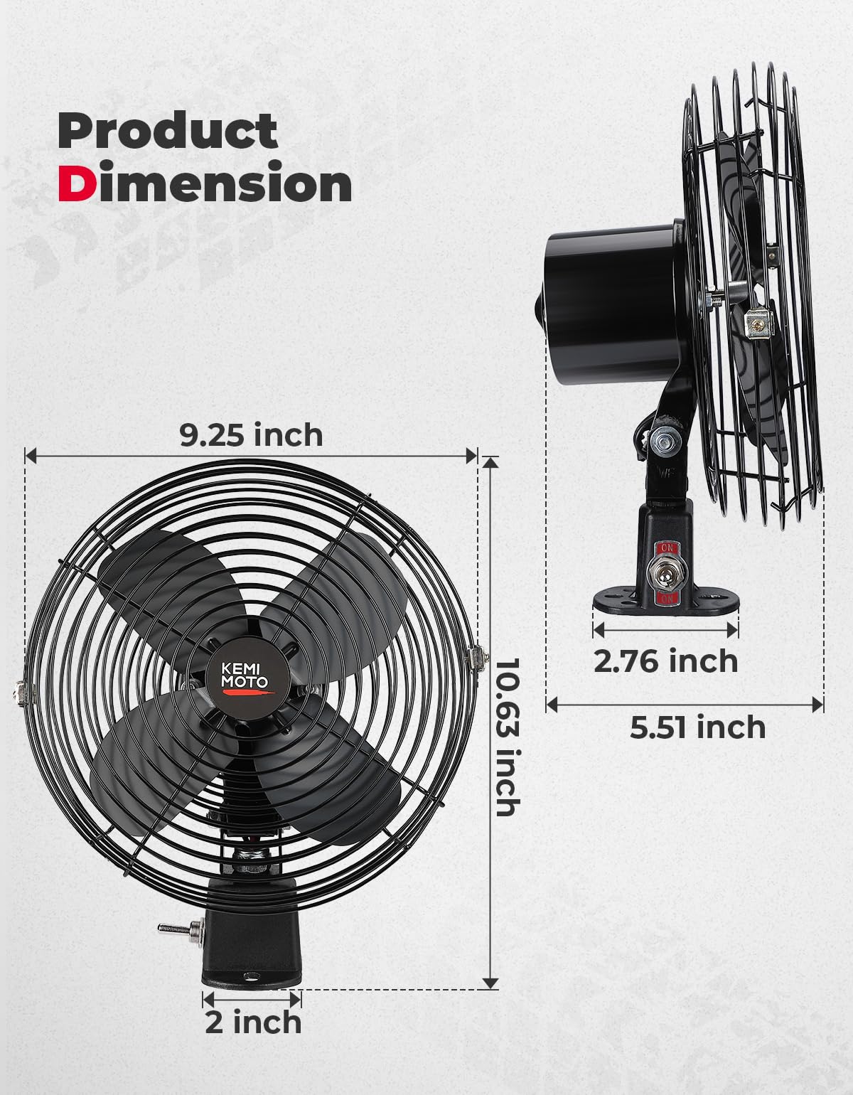 Photo of UTV 12V 8'' Cooling Fan for Car,Truck,RV by Kemimoto - Premium for UTVs / Side by Sides