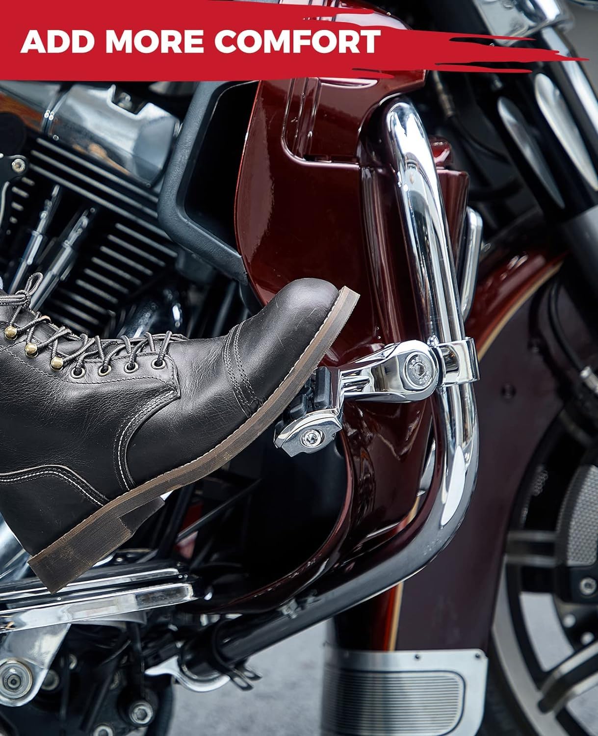 Photo of Motorcycle Highway Pegs for Road Glide Street Glide Electra Glide Road King by Kemimoto - Premium for UTVs / Side by Sides