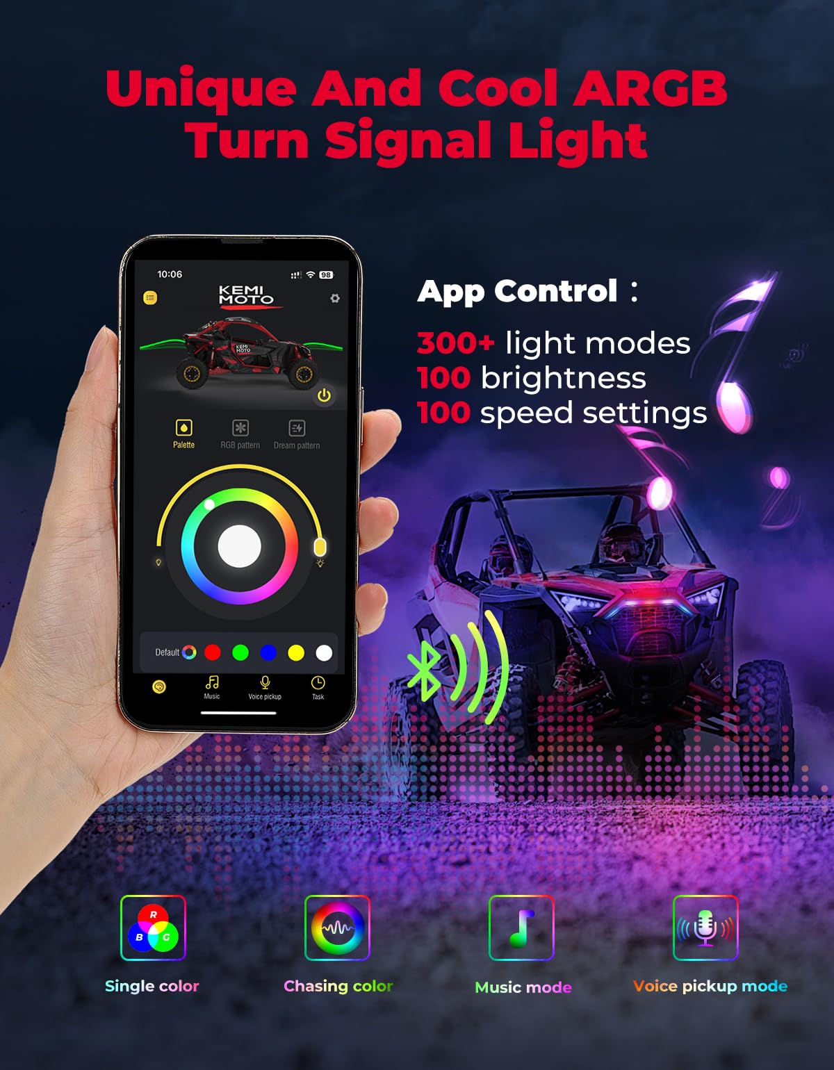 Photo of RGB Turn Signal Light, Fang Light for Polaris RZR PRO XP/4 by Kemimoto - Premium for UTVs / Side by Sides