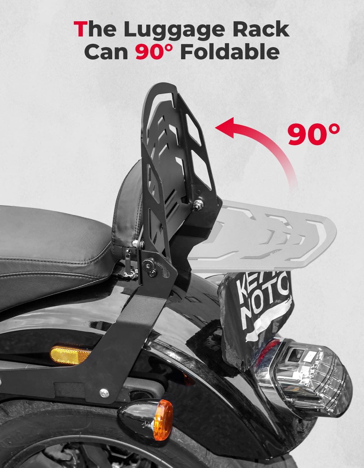 Photo of Passenger Backrest Sissy Bar with Luggage Rack and Docking Hardware Kits by Kemimoto - Premium for UTVs / Side by Sides