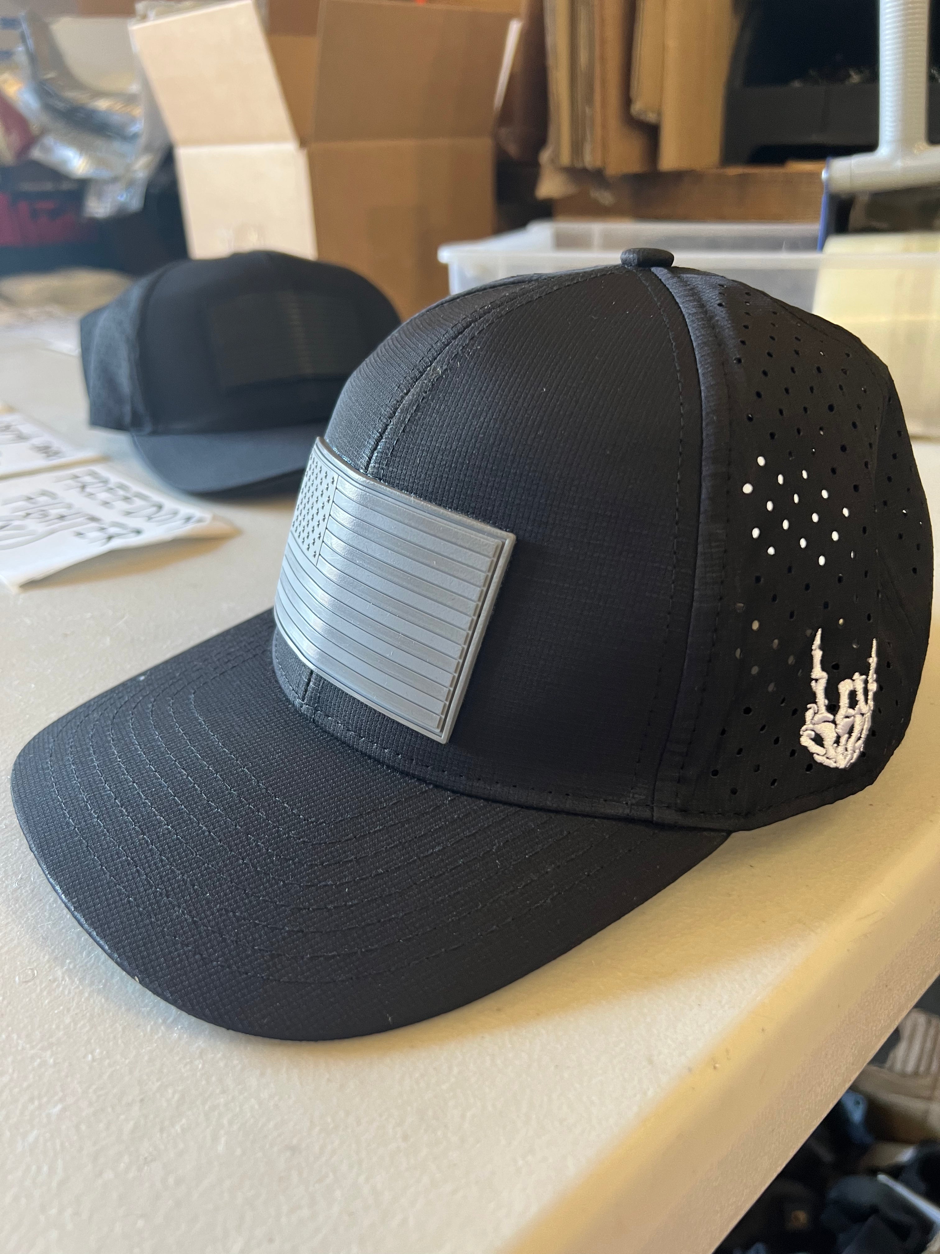 Photo of Old Glory Grayed Out Curved Performance Hat by Bad Flag Store - Premium Hats for UTVs / Side by Sides