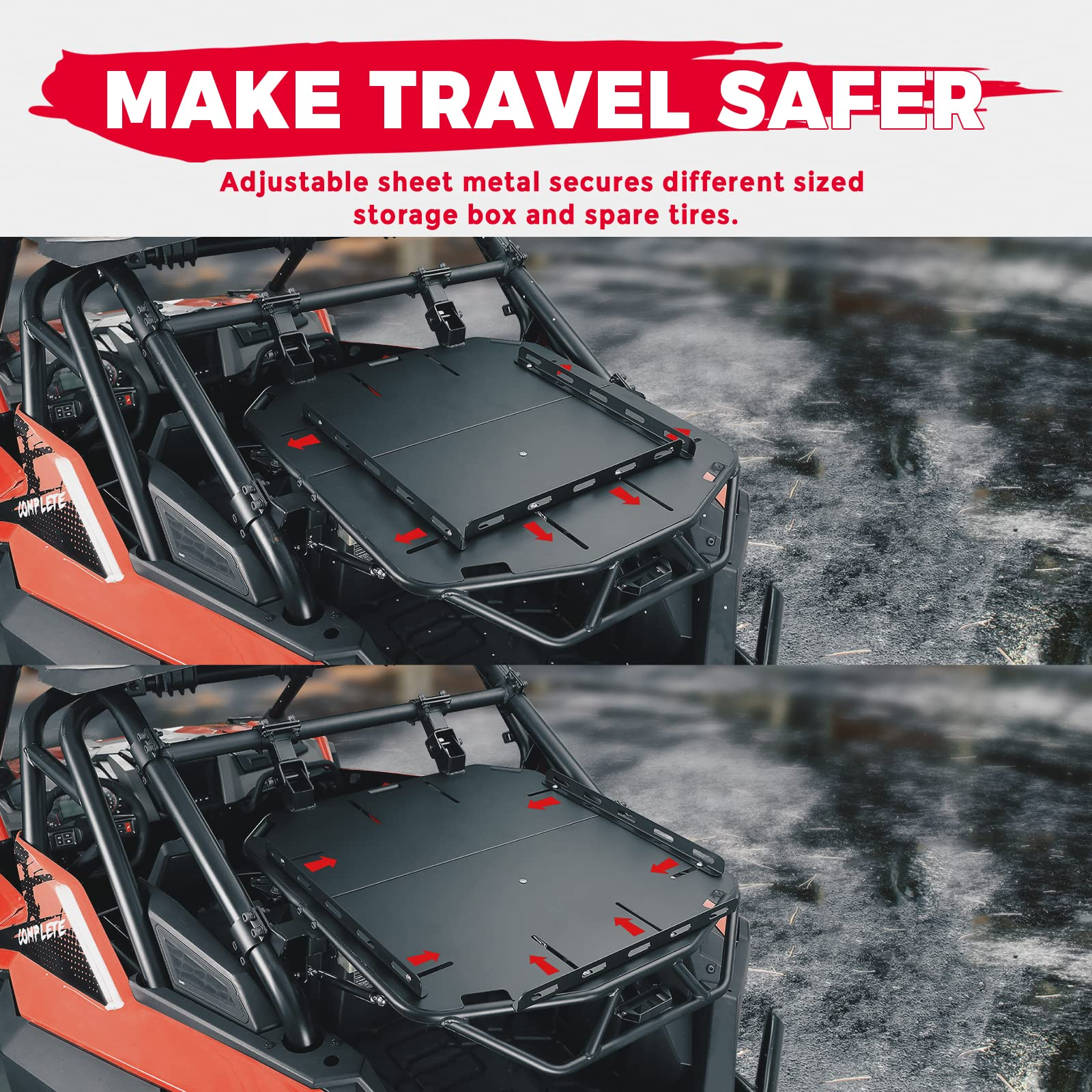 Photo of Storage Cargo Tire Rack for Polaris RZR PRO XP (2020-2024) by Kemimoto - Premium for UTVs / Side by Sides