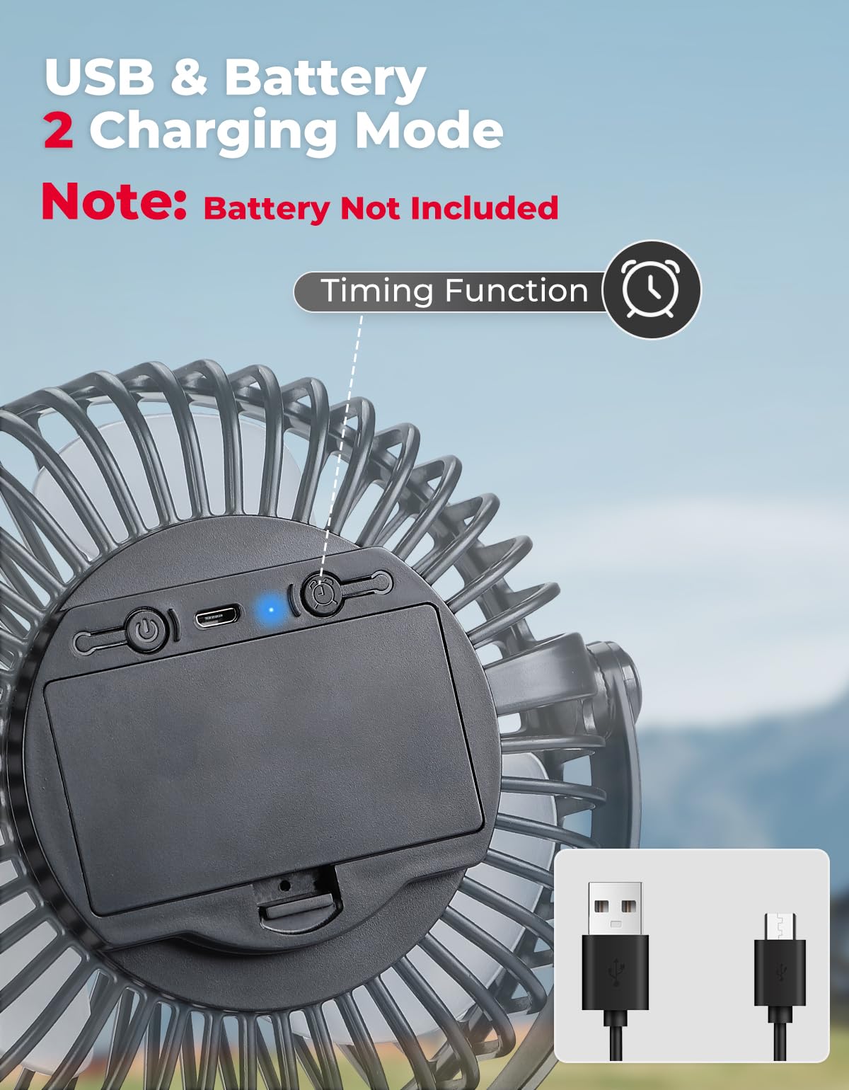 Photo of Long Battery Life 5 Speeds Fan with Clip for EZGO Club Car Drive by Kemimoto - Premium for UTVs / Side by Sides